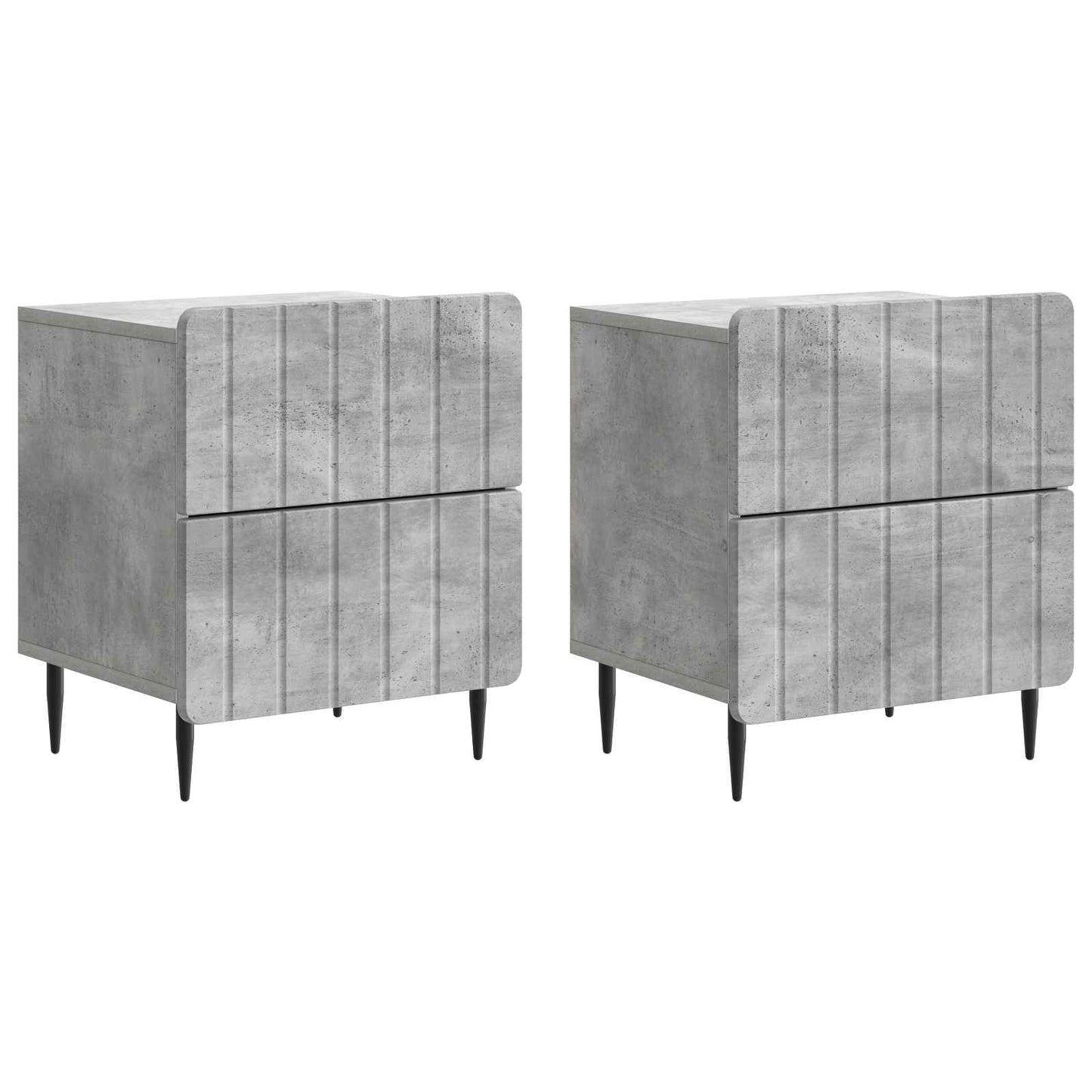 Bedside Cabinet 2 pcs Concrete Grey 43 x 34.5 x 49.5 cm