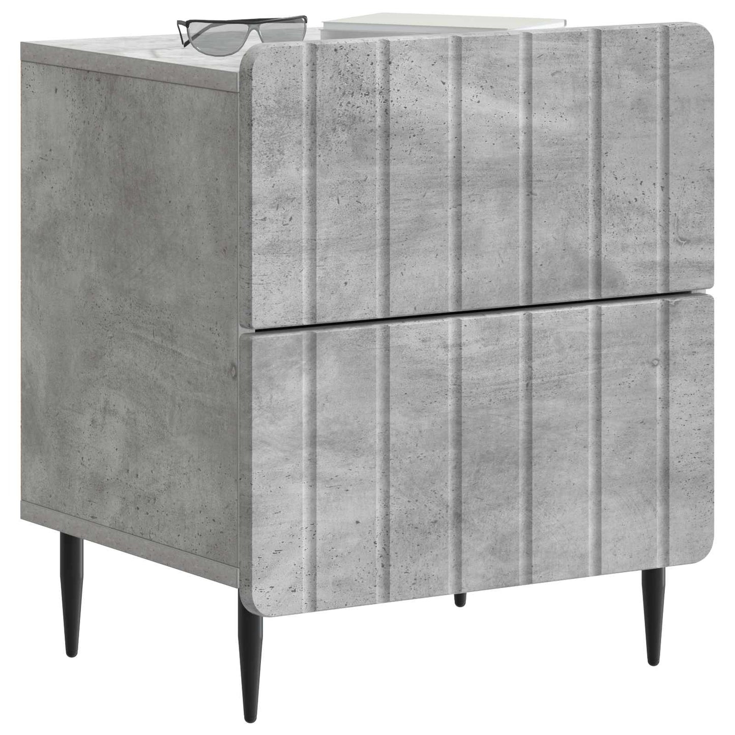 Bedside Cabinet 2 pcs Concrete Grey 43 x 34.5 x 49.5 cm