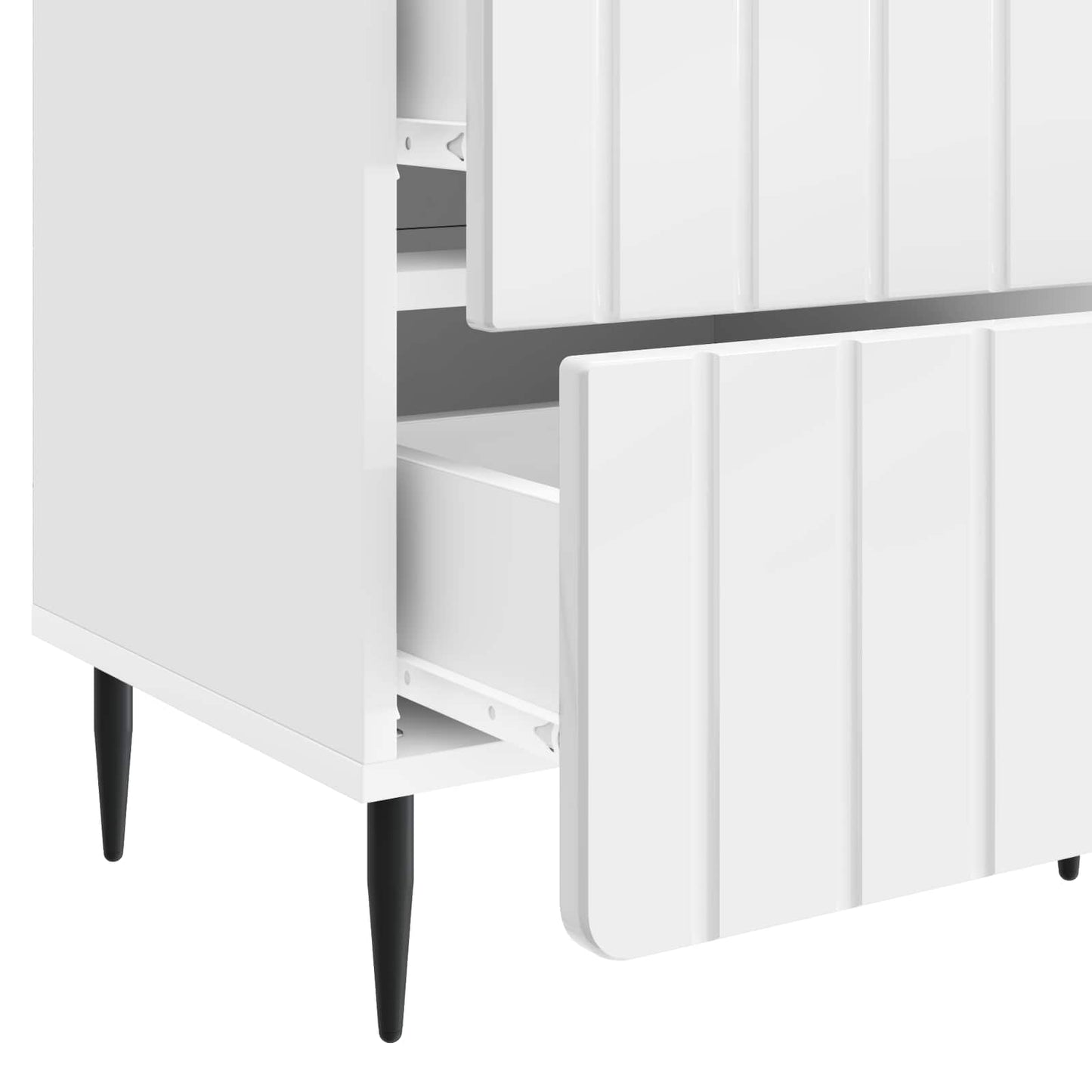 Bedside Cabinet High Gloss White 43 x 34.5 x 49.5 cm