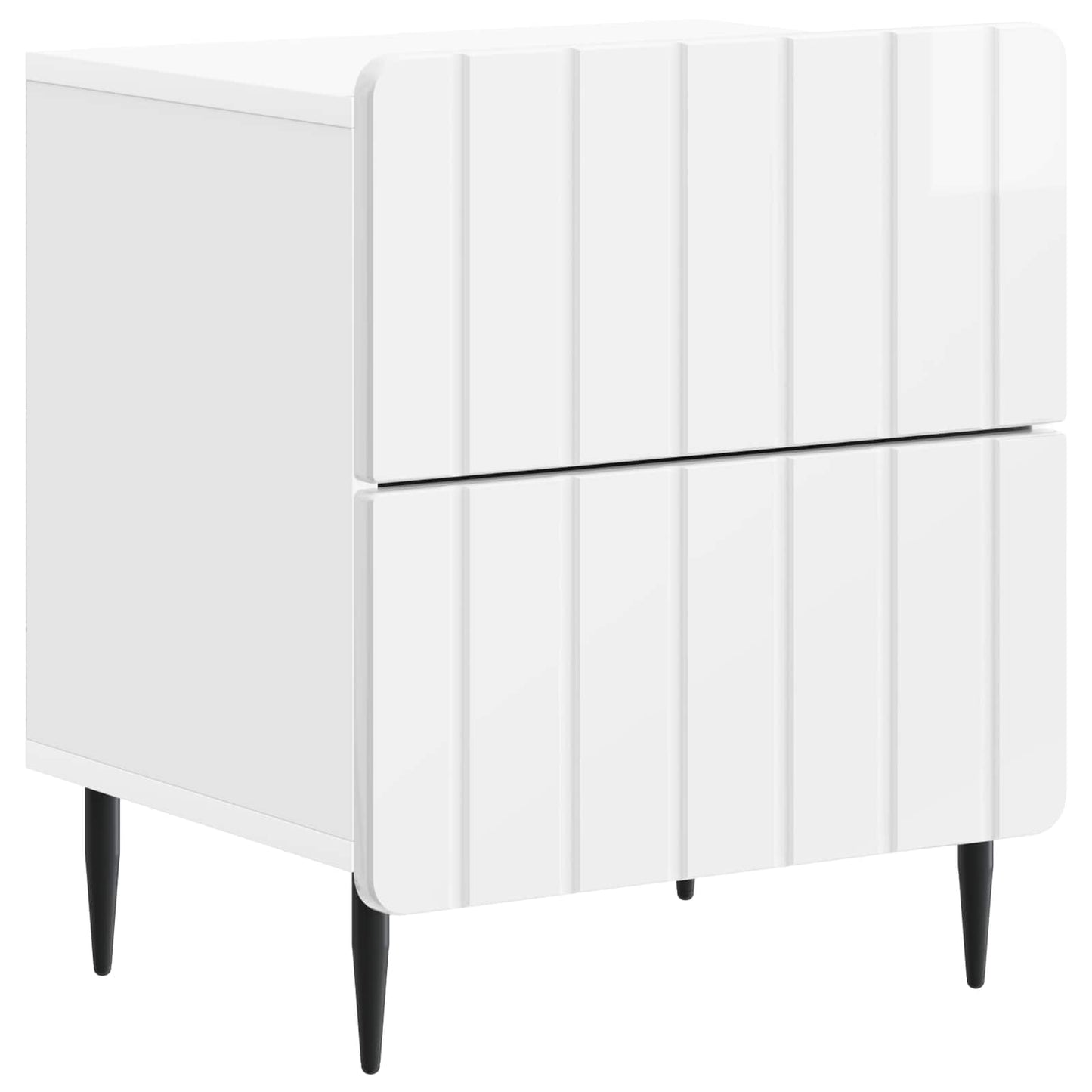 Bedside Cabinet 2 pcs High Gloss White 43 x 34.5 x 49.5 cm