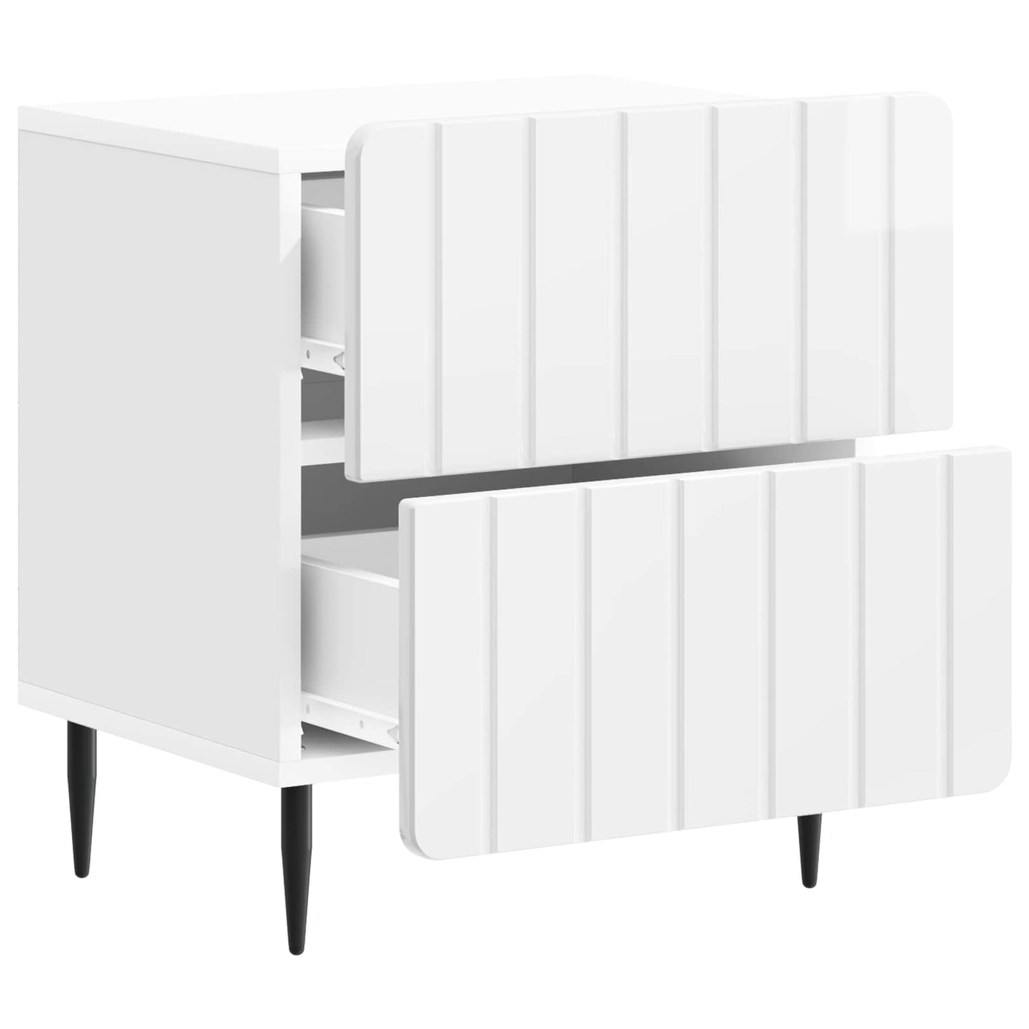 Bedside Cabinet 2 pcs High Gloss White 43 x 34.5 x 49.5 cm
