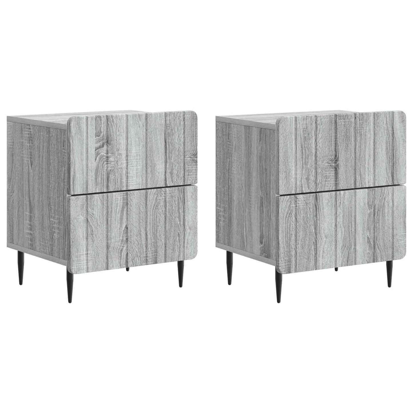 Bedside Cabinet 2 pcs Grey Sonoma 43 x 34.5 x 49.5 cm