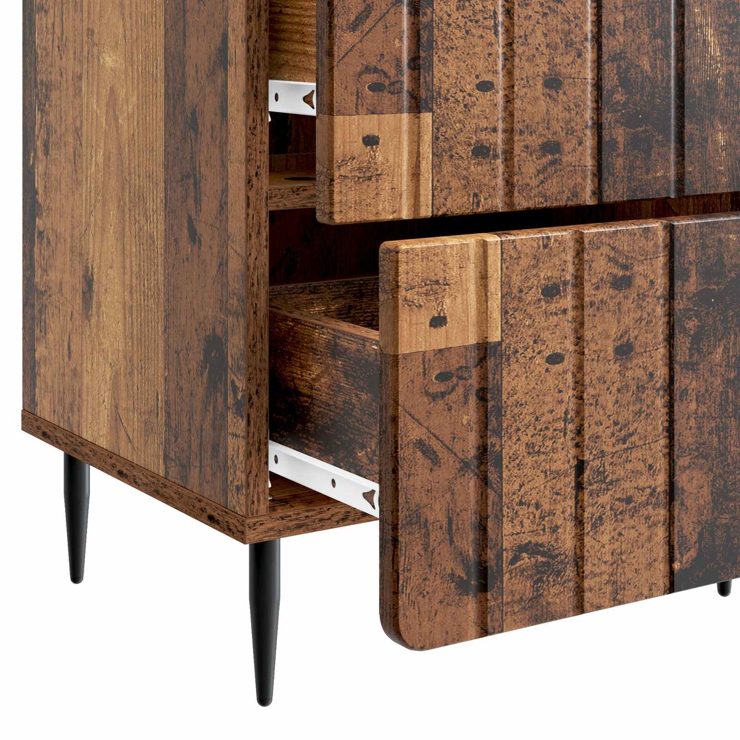 Bedside Cabinet with Drawer 2 pcs Old Wood 43 x 34.5 x 49.5 cm