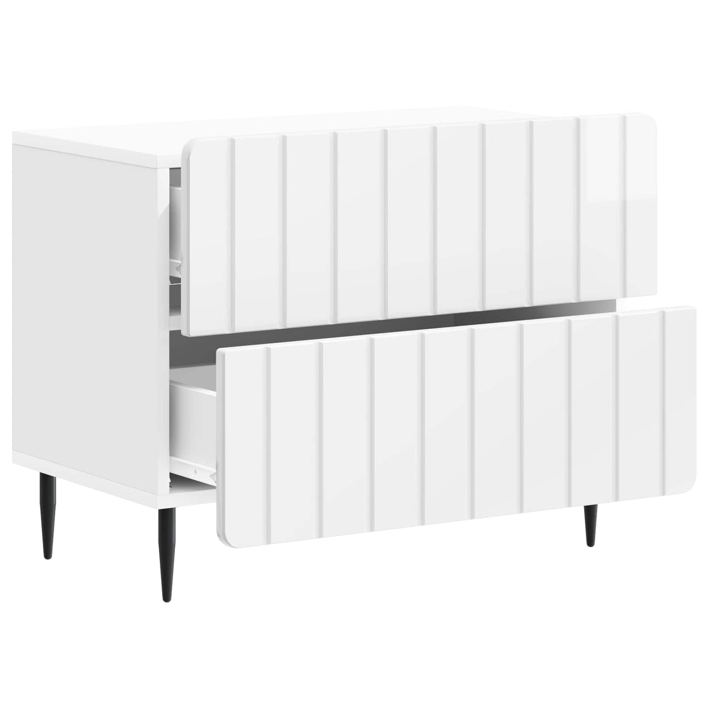 Bedside Cabinet High Gloss White 62 x 34.5 x 49.5 cm