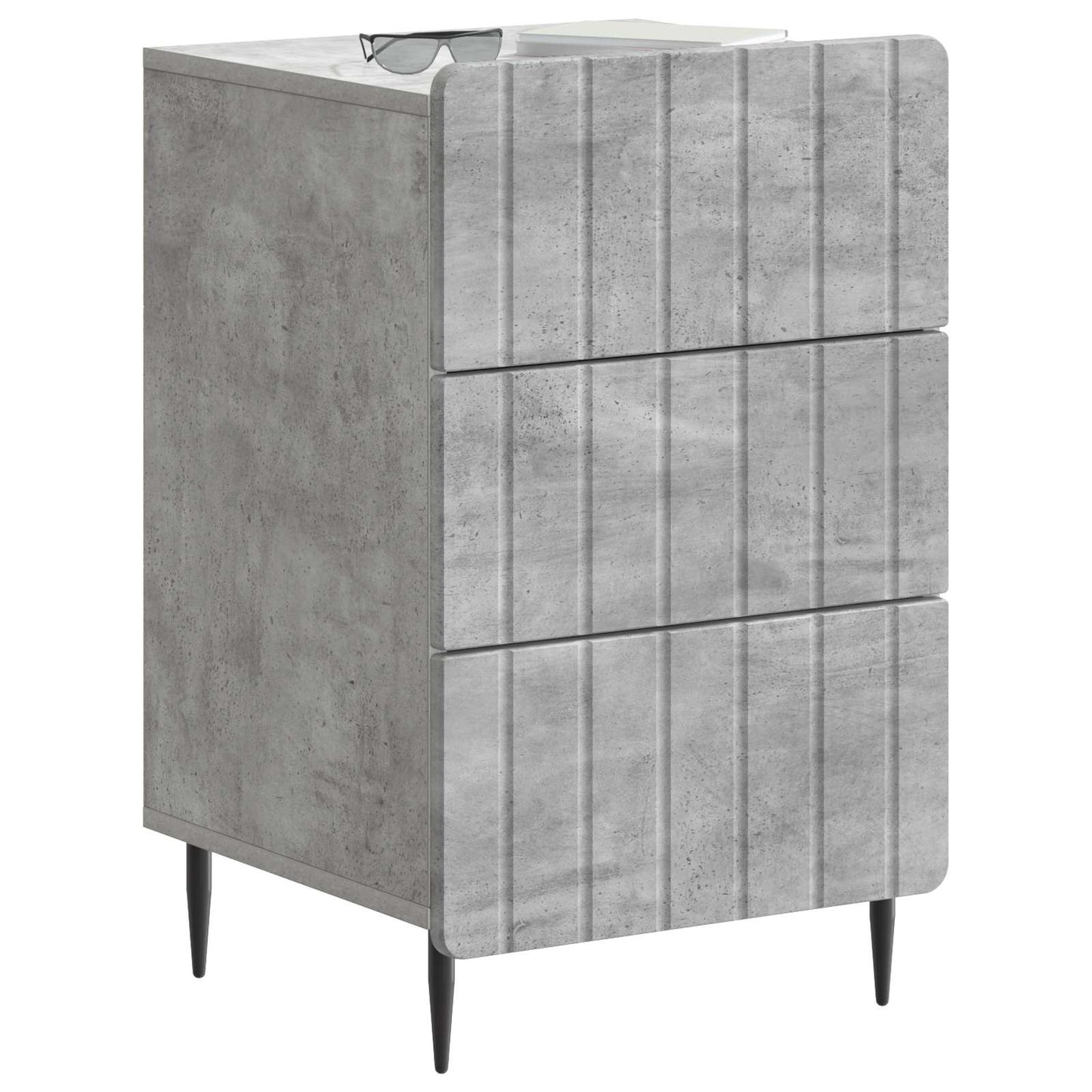 Bedside Cabinet Concrete Grey 43x 41 x 68 cm Engineered Wood