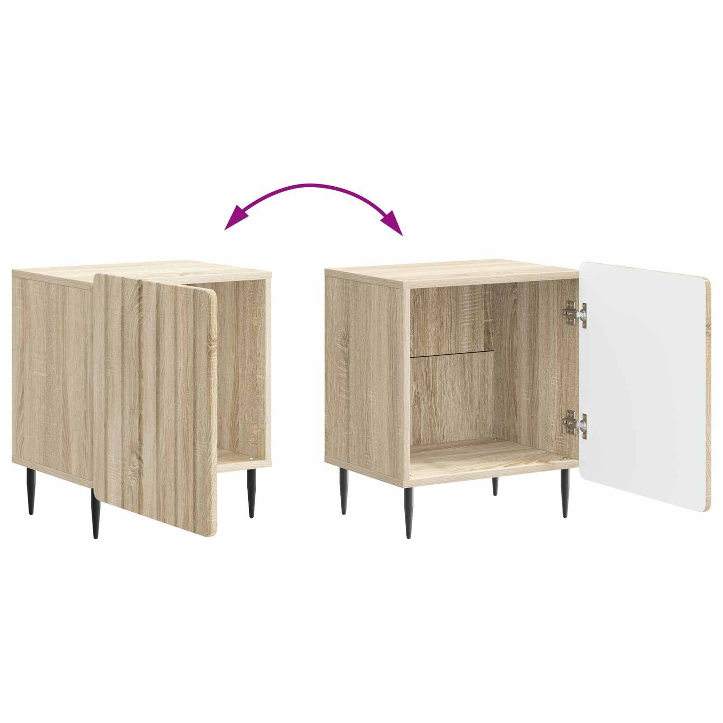 Bedside Cabinet 2 pcs Sonoma Oak 43 x 34.5 x 52 cm