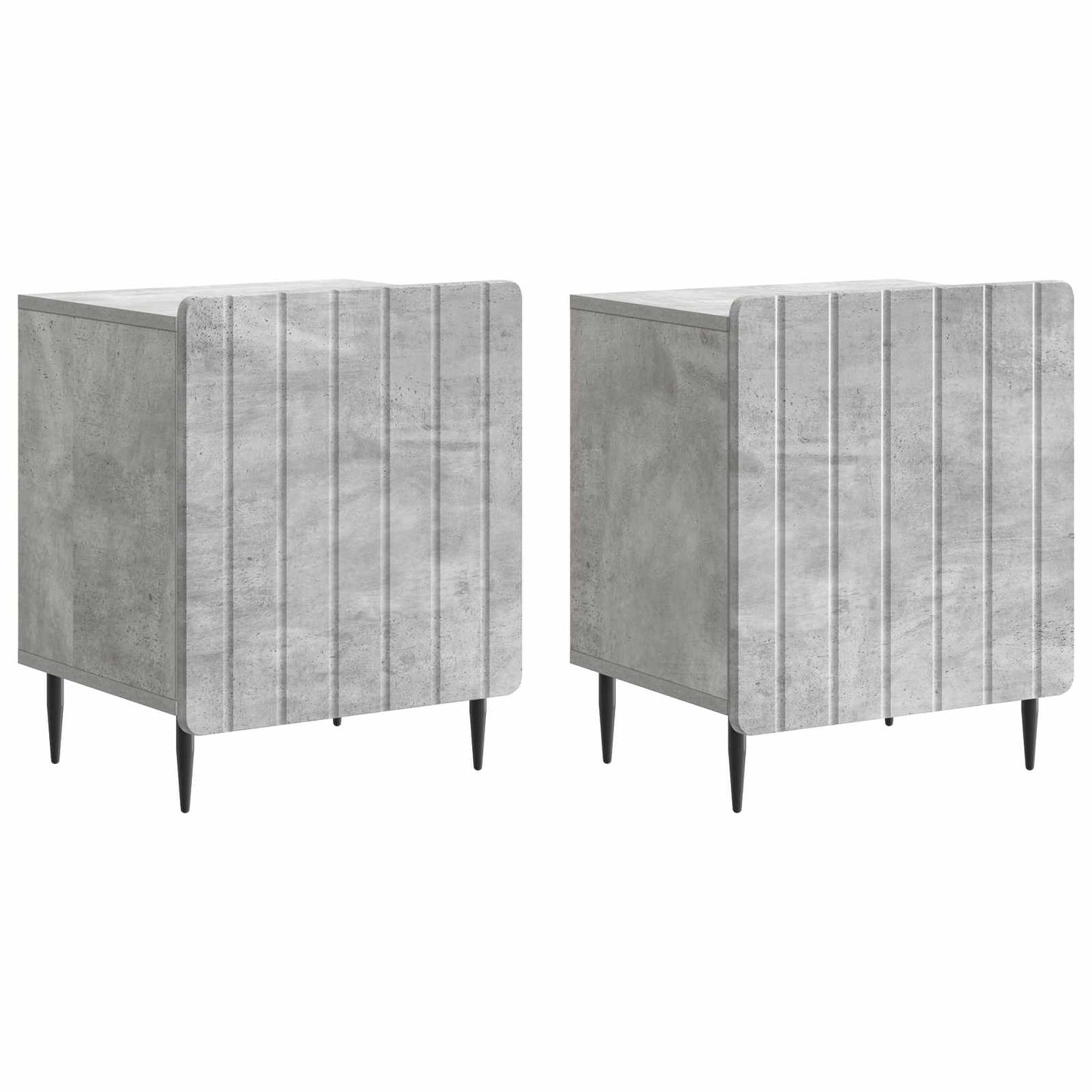 Bedside Cabinet 2 pcs Concrete Grey 43 x 34.5 x 52 cm