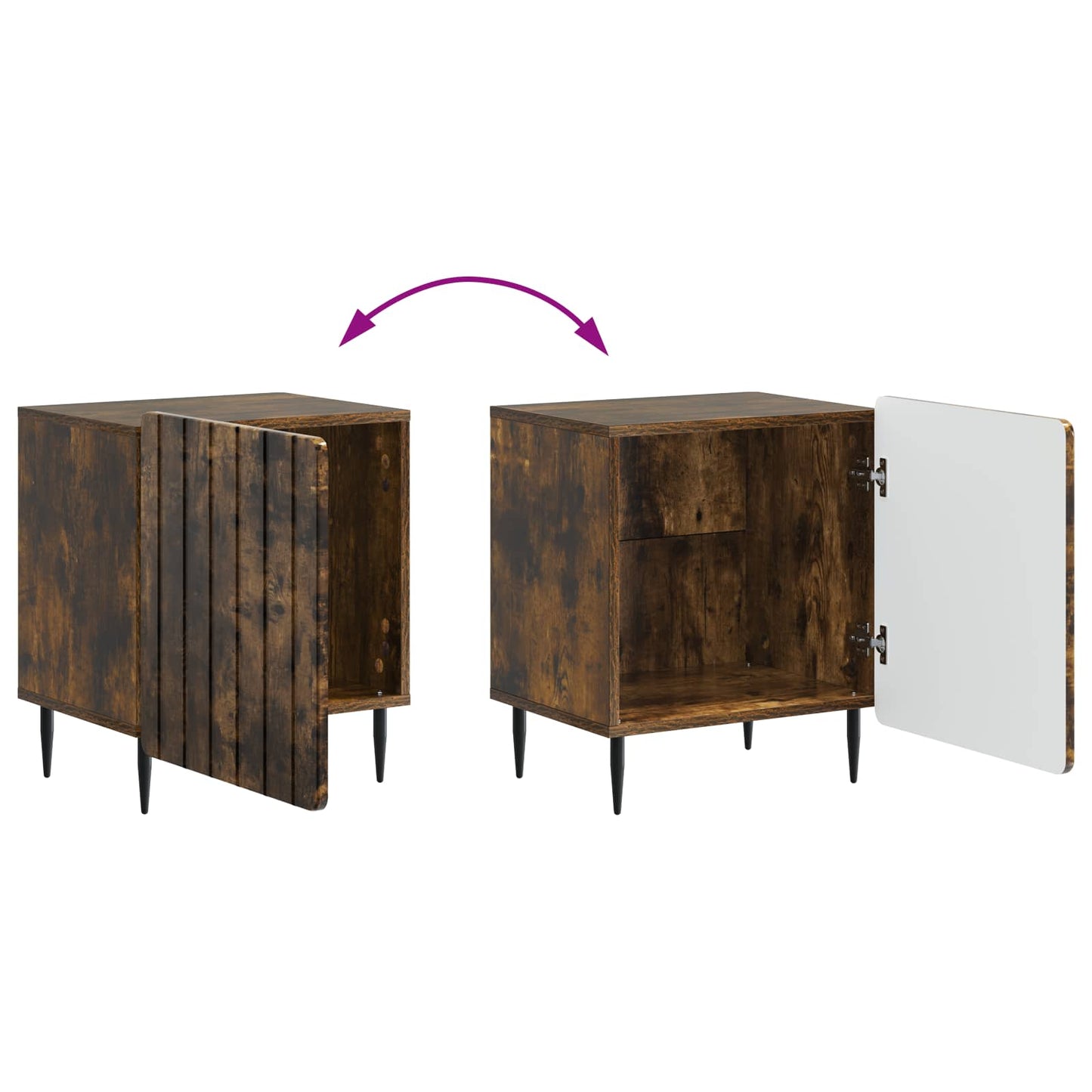 Bedside Cabinet 2 pcs Smoked Oak 43 x 34.5 x 52 cm