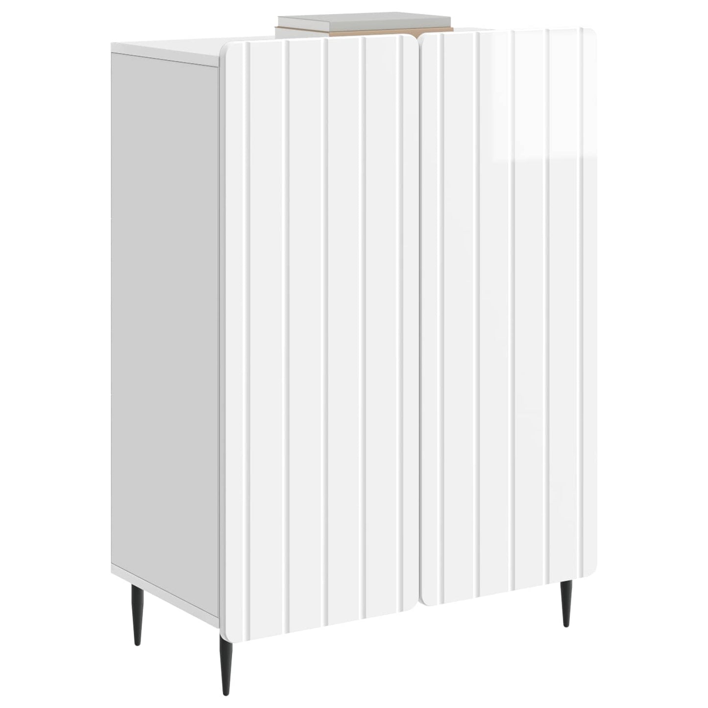Sideboard High Gloss White 66 x 34.5 x 92 cm Engineered Wood