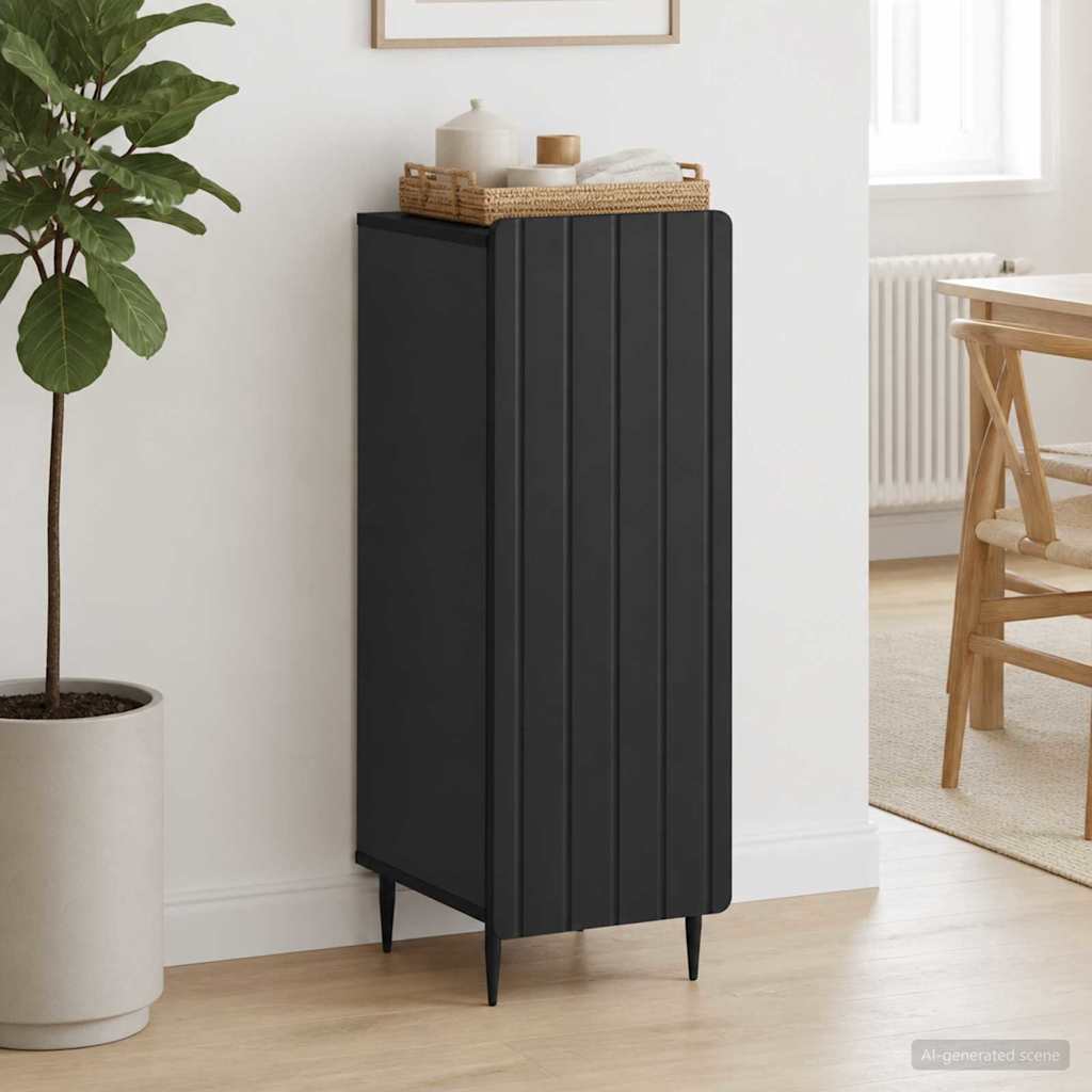 Sideboard Black 34.5 x 33 x 92 cm Engineered Wood