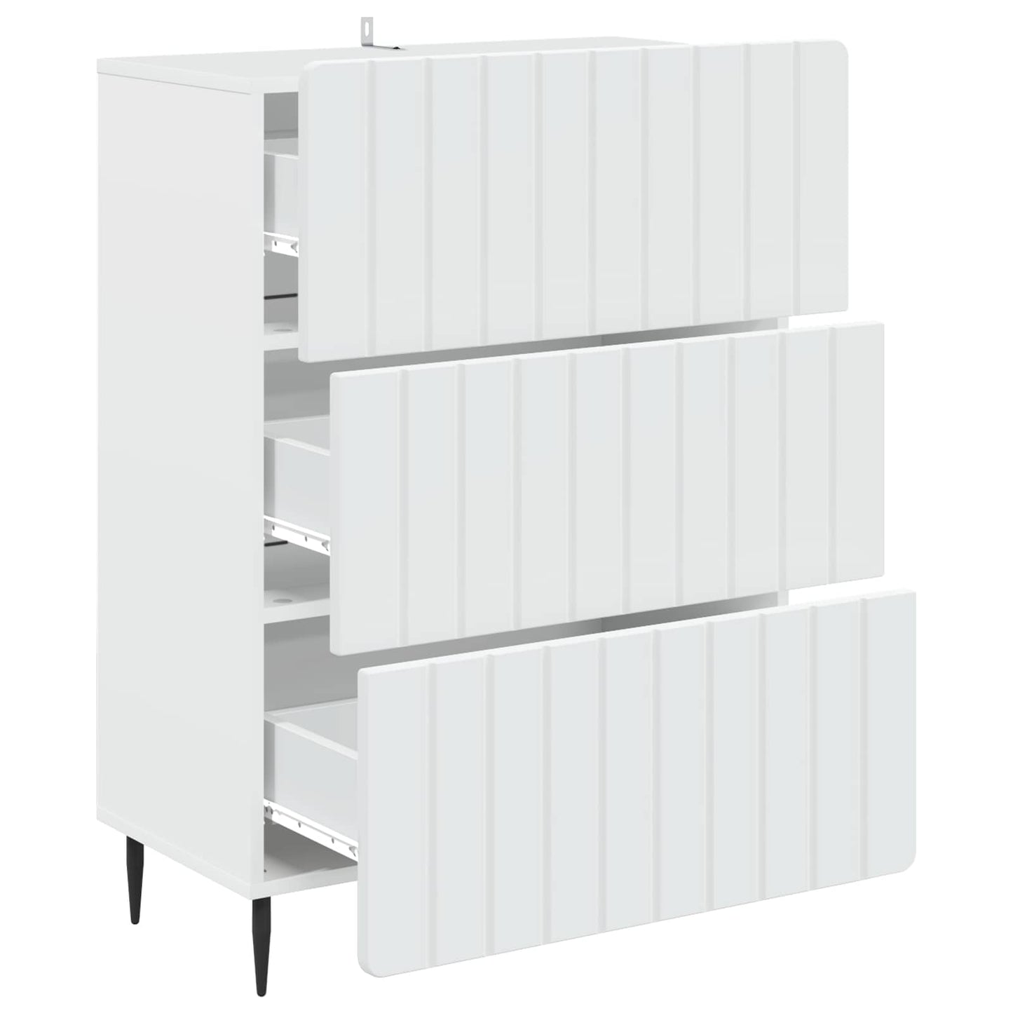 Drawer Cabinet White 66 x 34.5 x 92 cm Engineered Wood