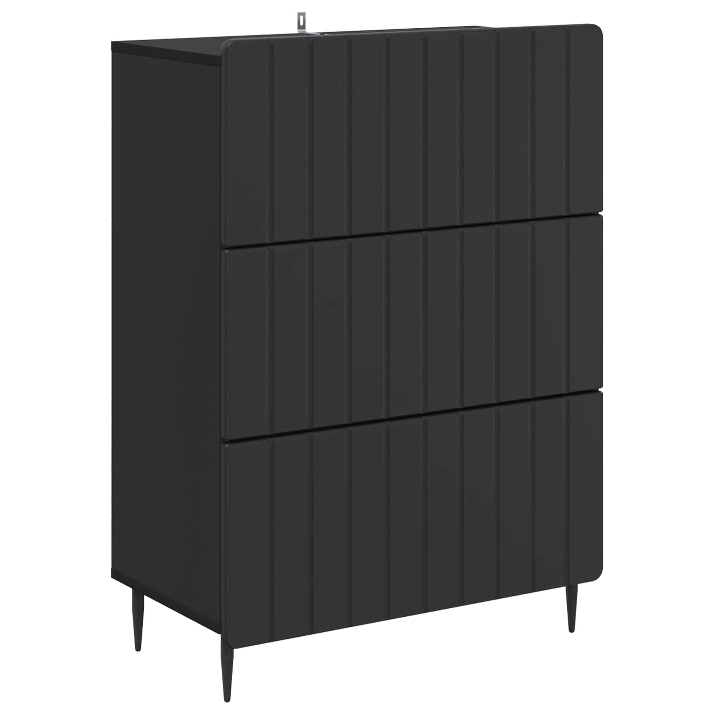 Drawer Cabinet Black 66 x 34.5 x 92 cm Engineered Wood