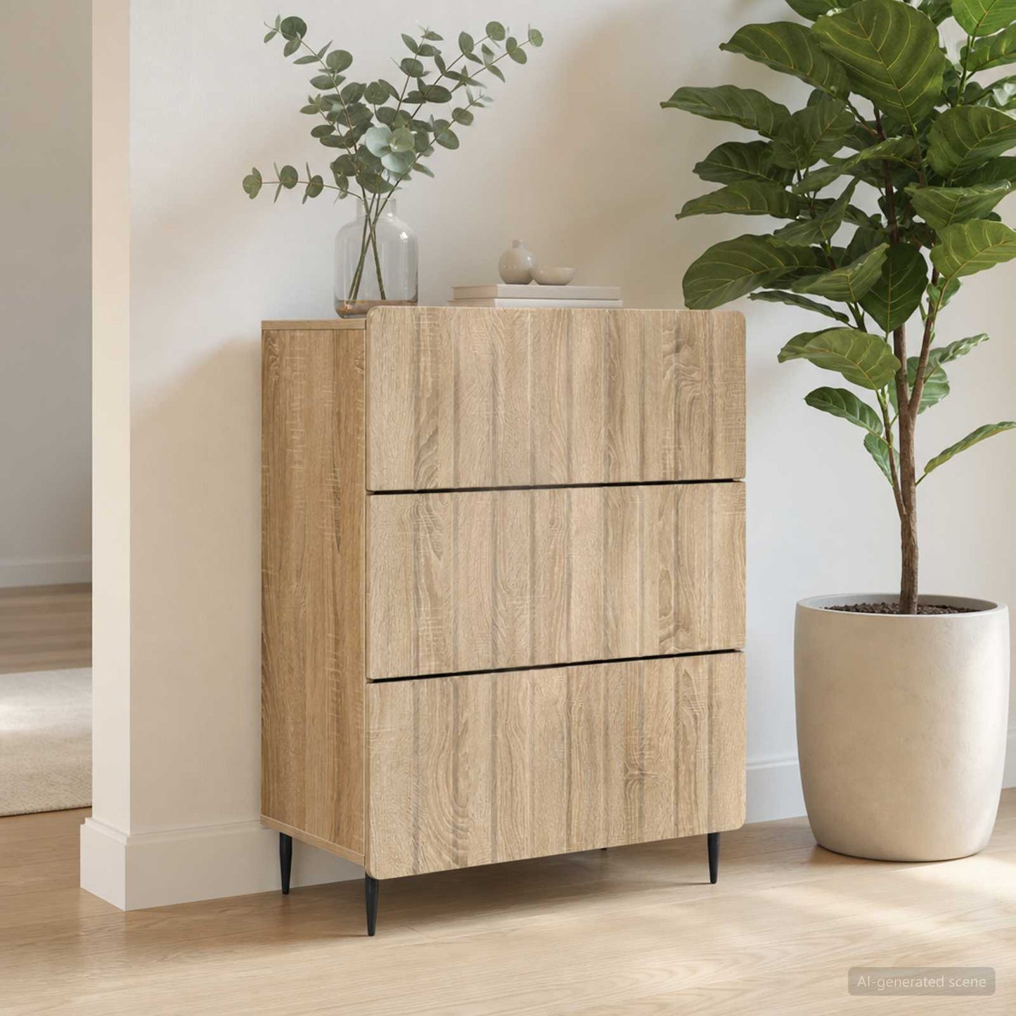 Drawer Cabinet Sonoma Oak 66 x 34.5 x 92 cm Engineered Wood