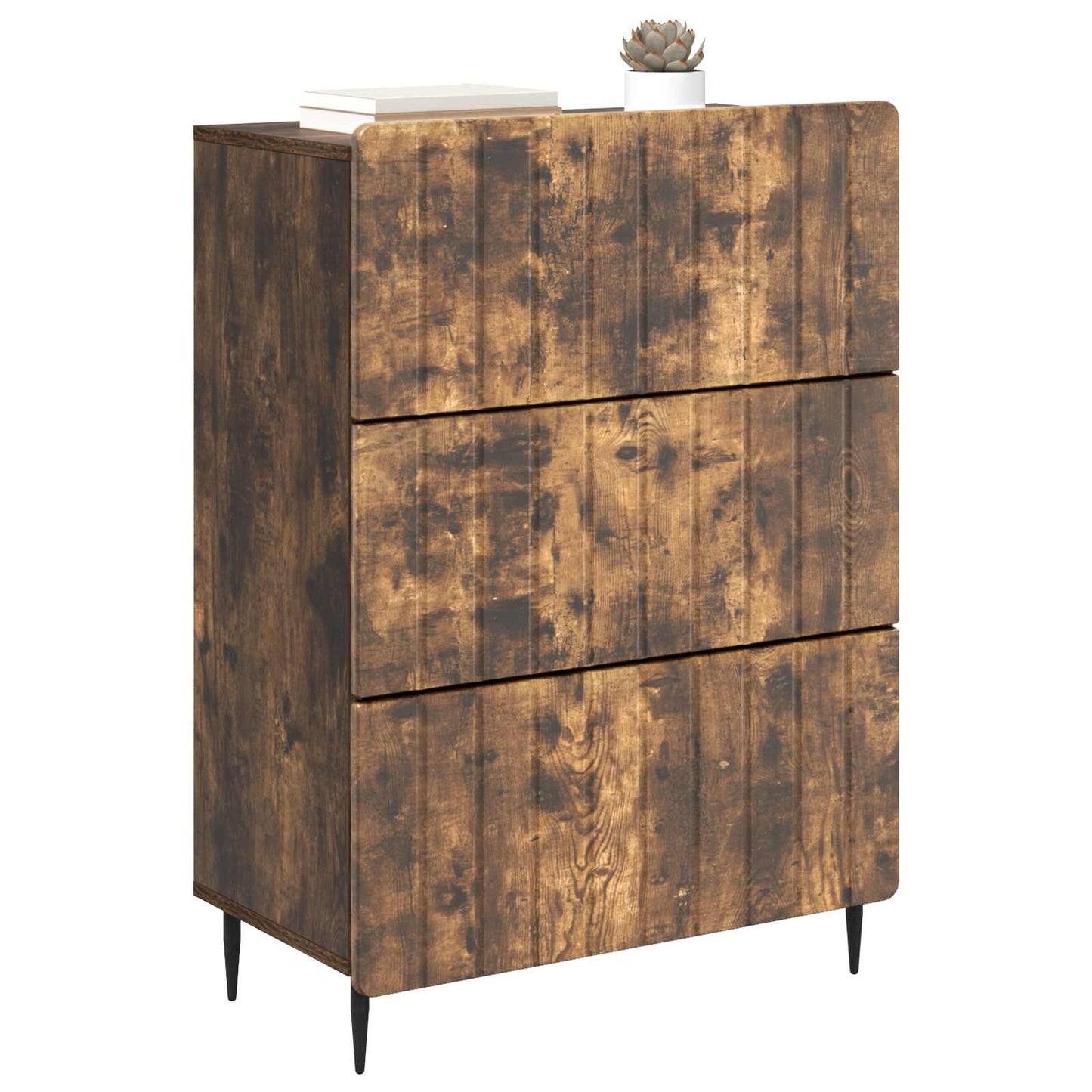 Drawer Cabinet Smoked Oak 66 x 34.5 x 92 cm Engineered Wood
