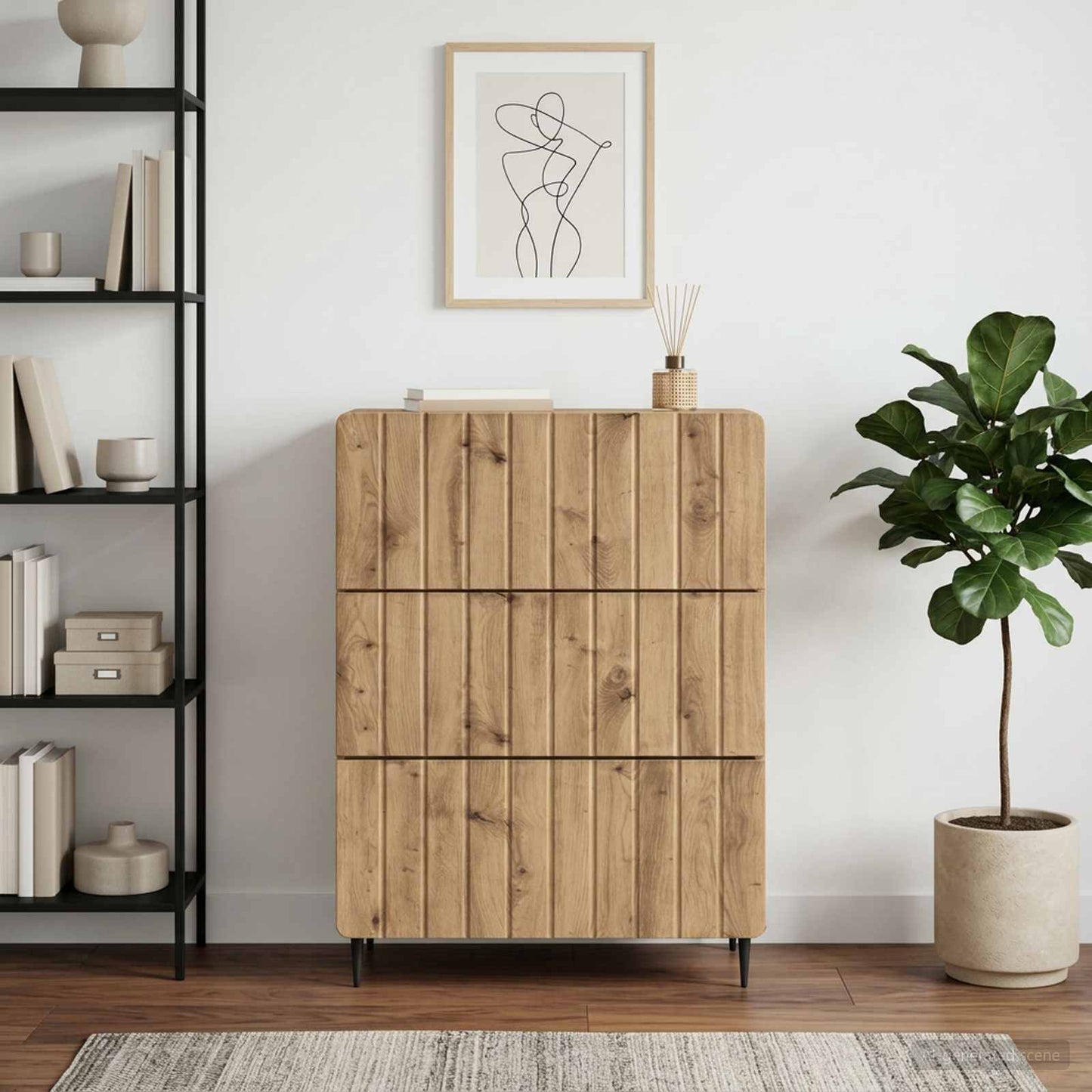 Drawer Cabinet Artisan Oak 66 x 34.5 x 92 cm Engineered Wood