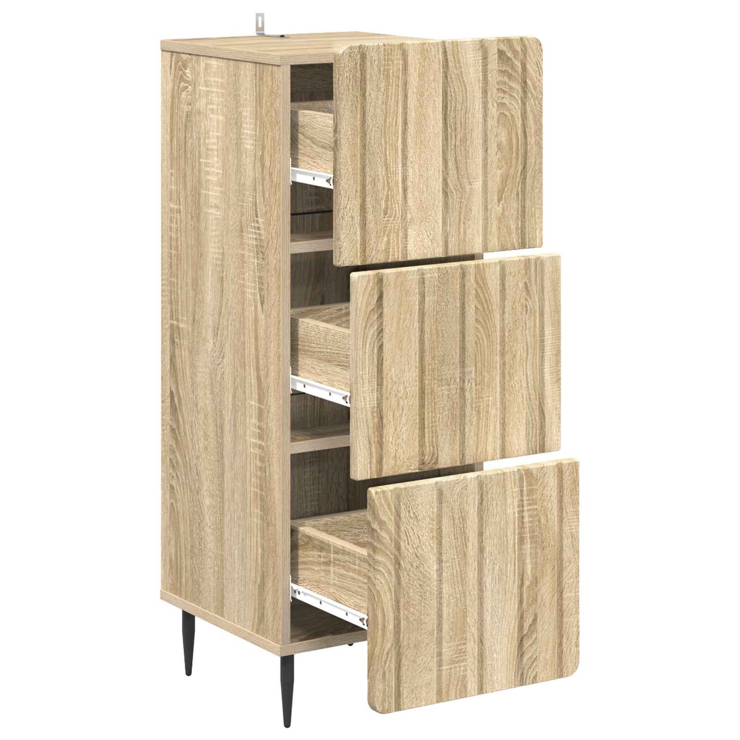 Drawer Cabinet Sonoma Oak 33 x 34.5 x 92 cm Engineered Wood