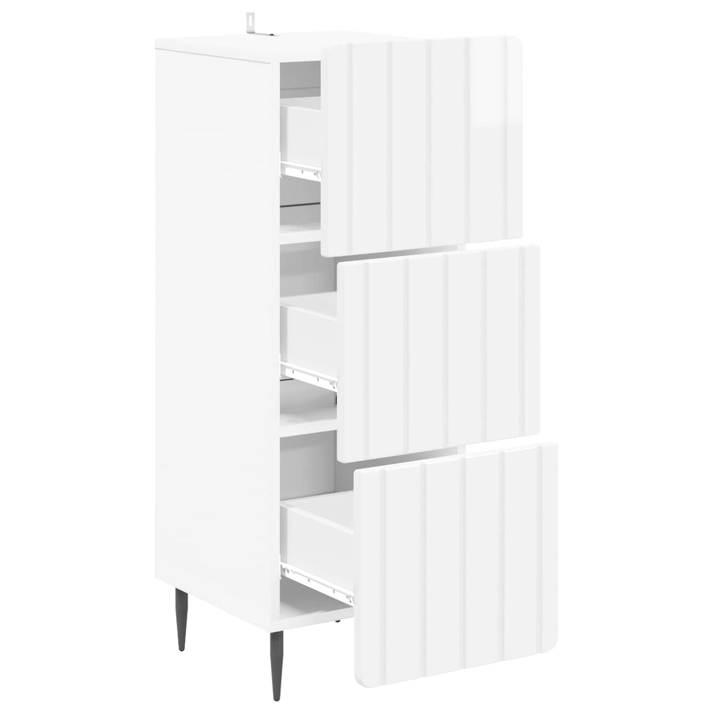 Drawer Cabinet High Gloss White 33 x 34.5 x 92 cm