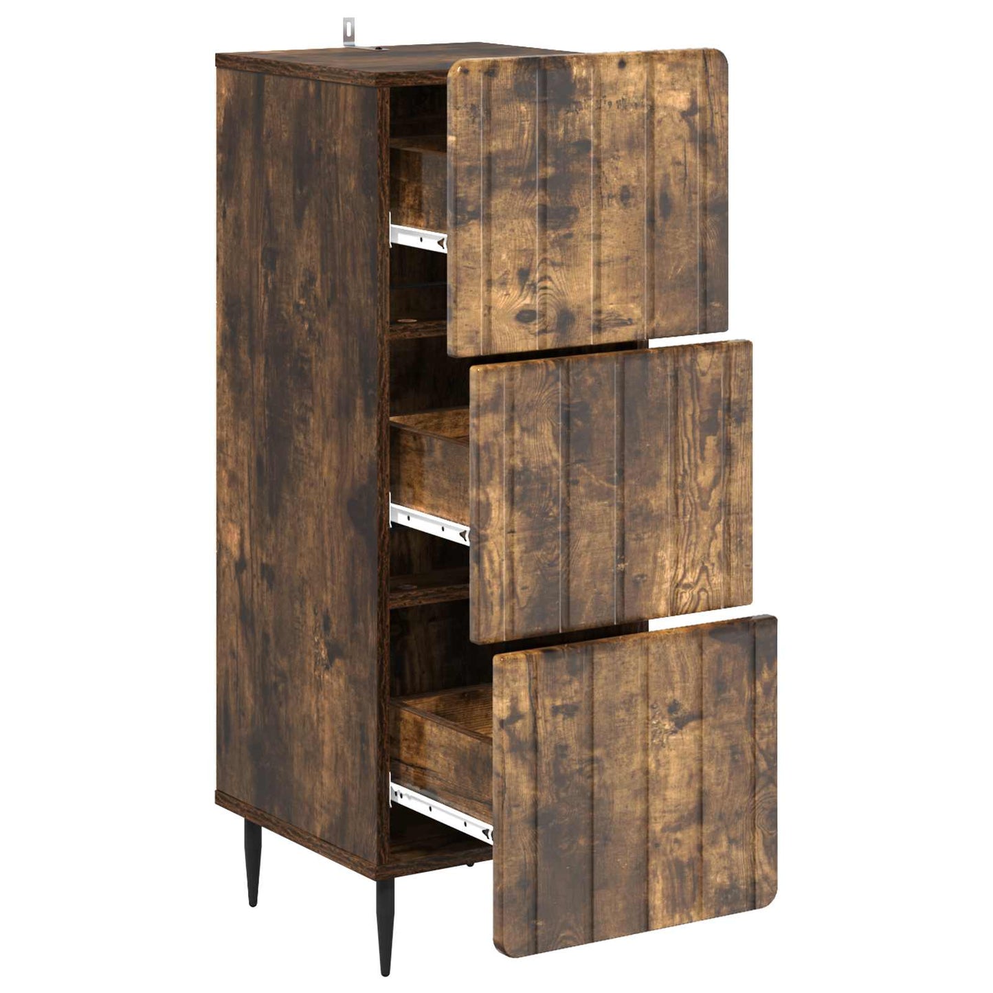 Drawer Cabinet Smoked Oak 33 x 34.5 x 92 cm Engineered Wood