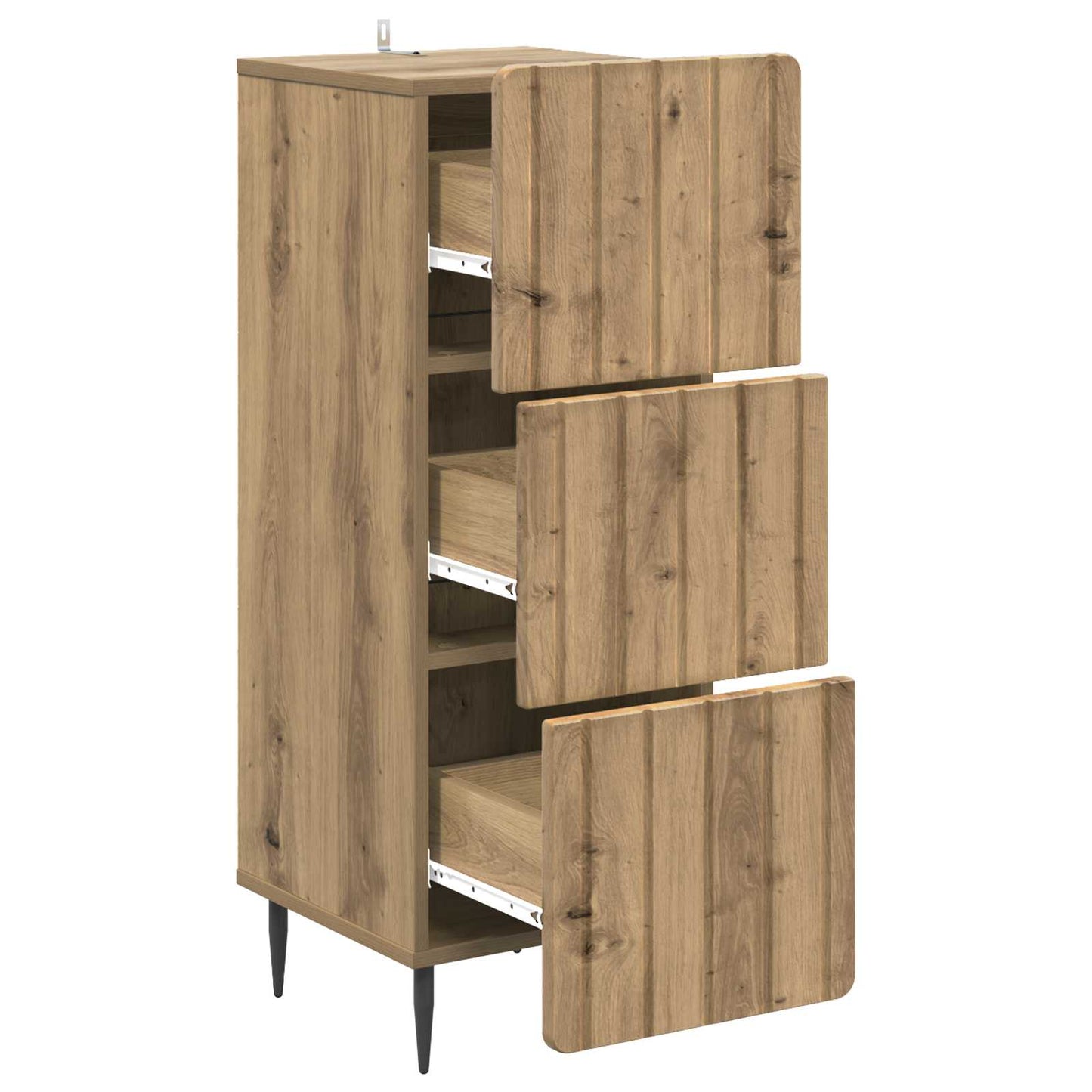 Drawer Cabinet Artisan Oak 33 x 34.5 x 92 cm Engineered Wood