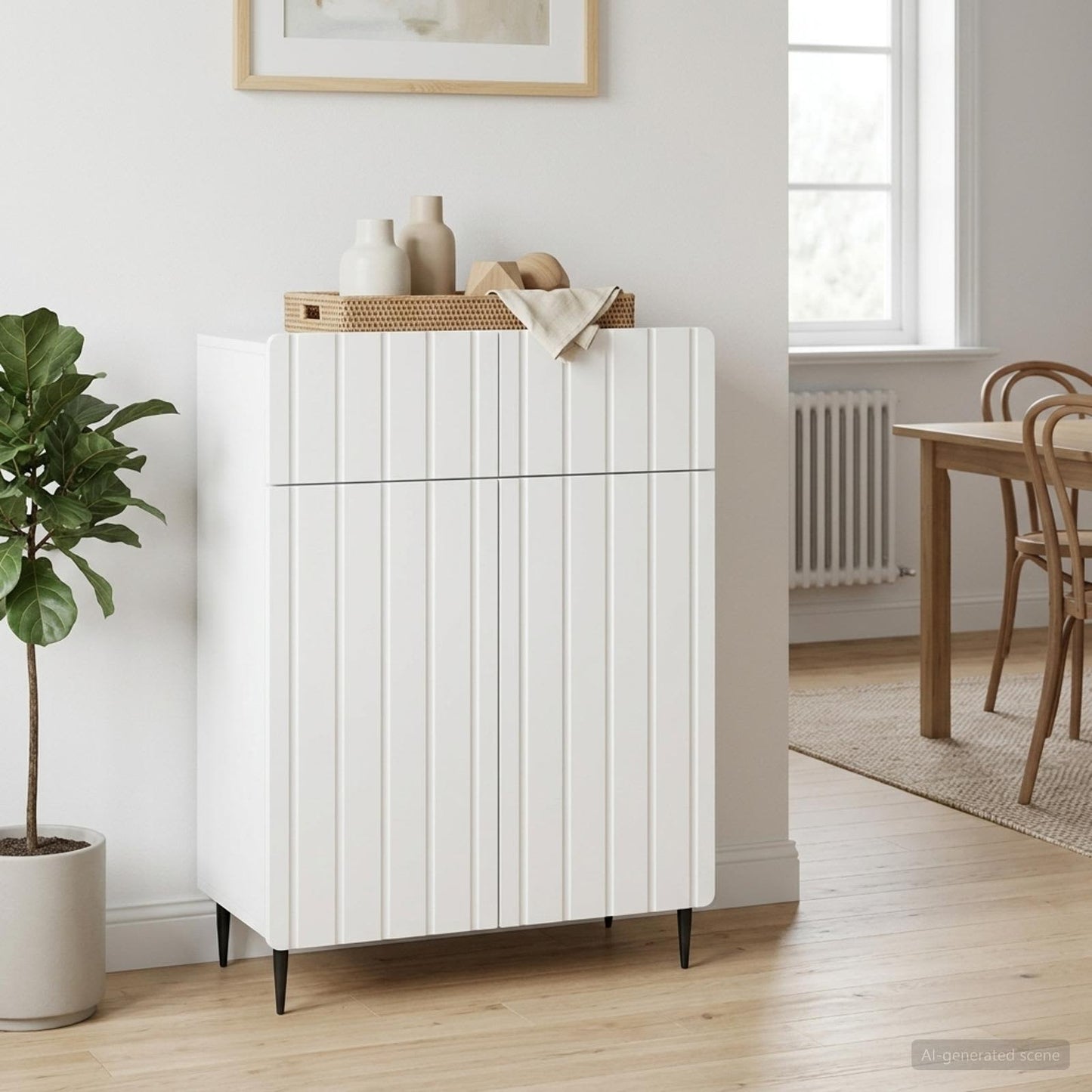 Sideboard White 66 x 34.5 x 92 cm Engineered Wood