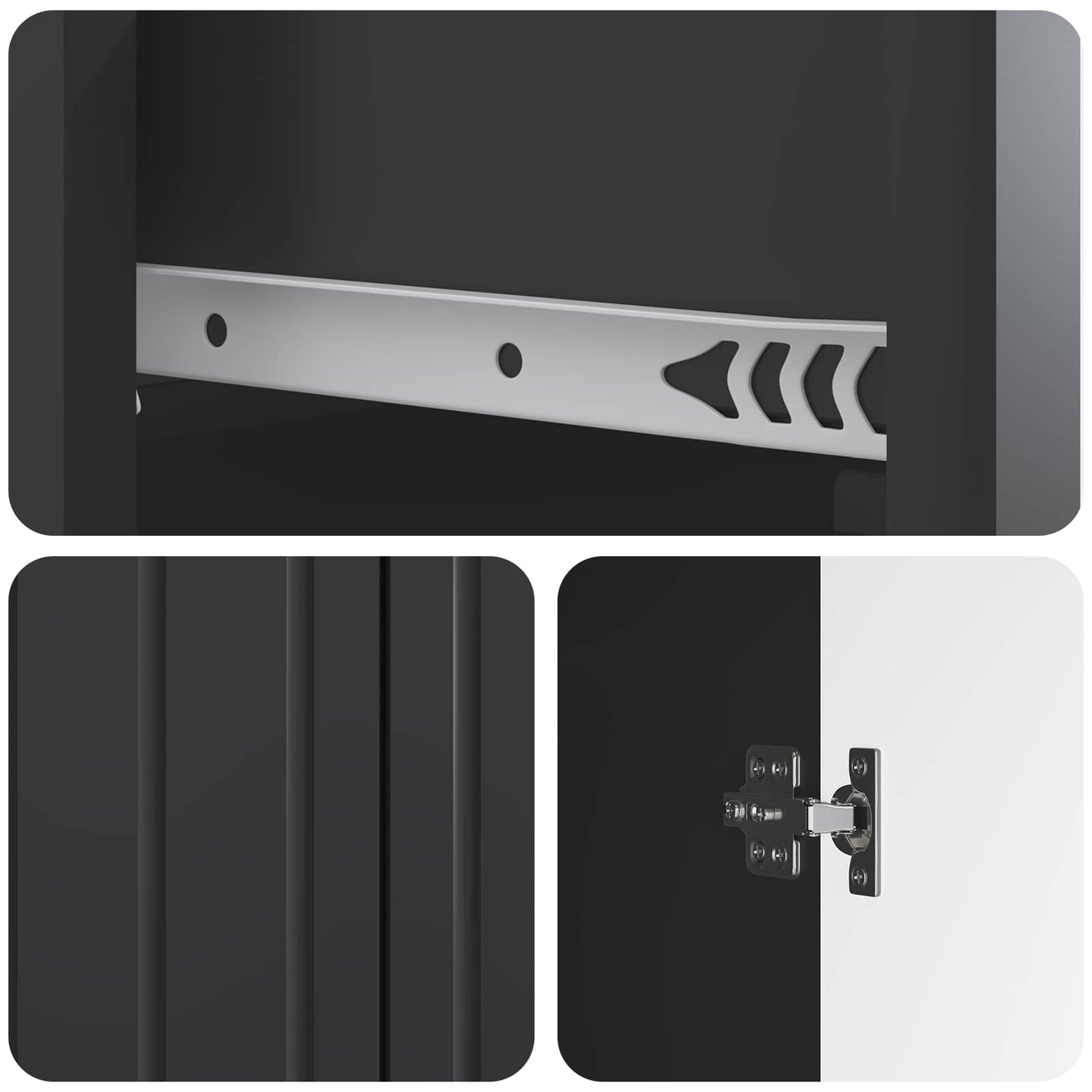 Sideboard Black 66 x 34.5 x 92 cm Engineered Wood