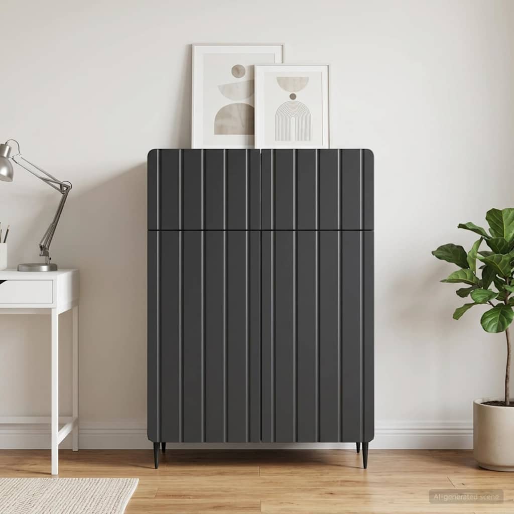 Sideboard with Drawer Black 66 x 34.5 x 92 cm Engineered Wood