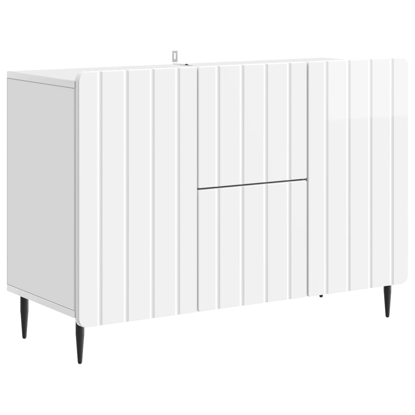 Sideboard High Gloss White 89 x 34.5 x 62 cm Engineered Wood