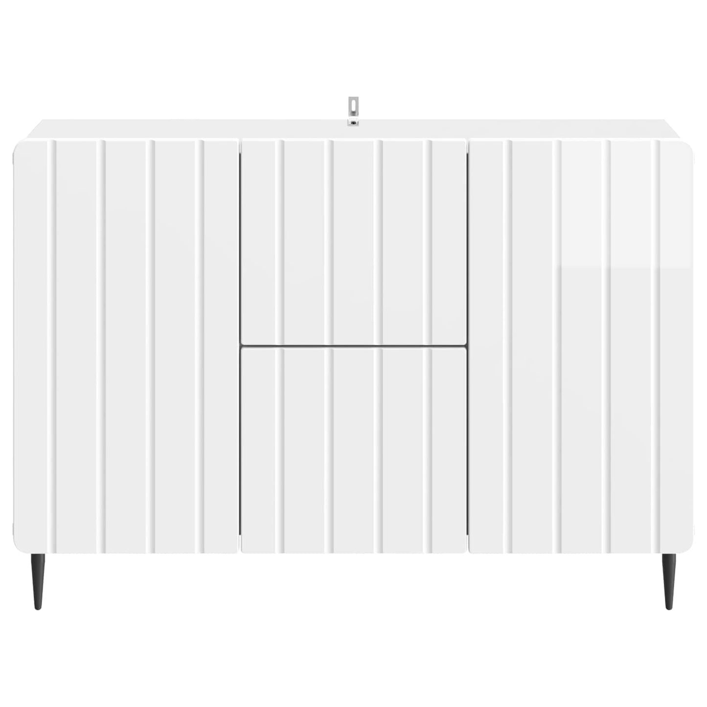 Sideboard High Gloss White 89 x 34.5 x 62 cm Engineered Wood