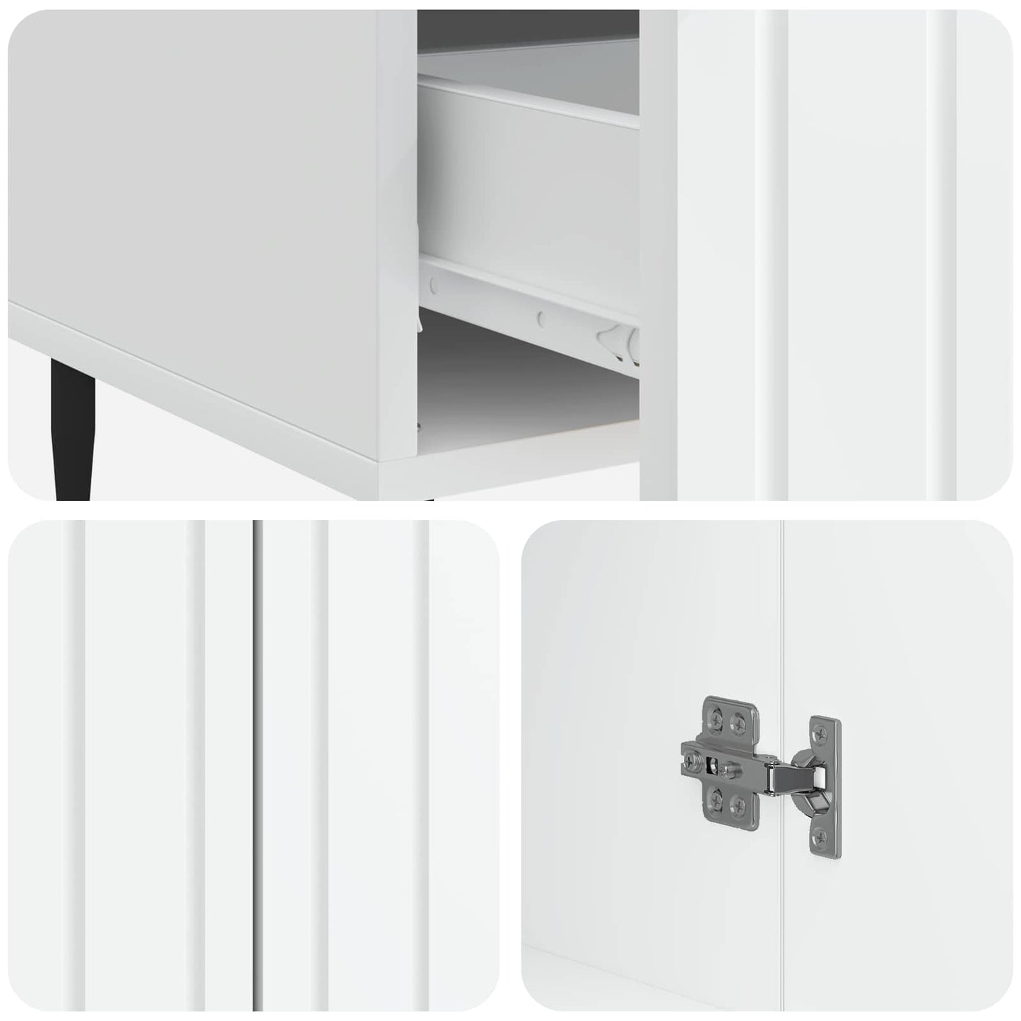 Sideboard White 66 x 34.5 x 97 cm Engineered Wood