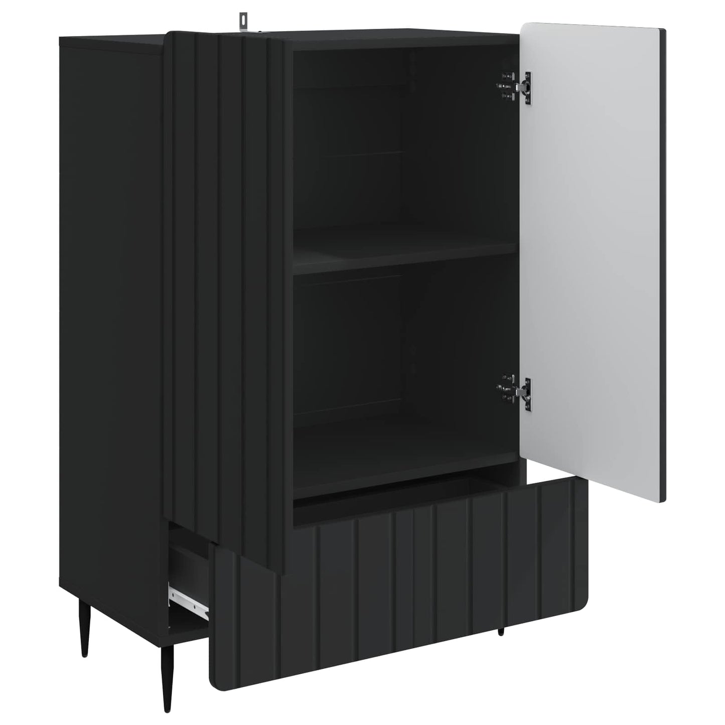 Sideboard with Drawer Black 66 x 34.5 x 97 cm Engineered Wood