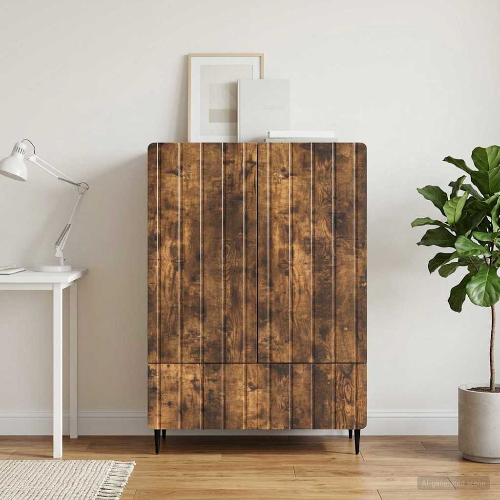 Sideboard Smoked Oak 66 x 34.5 x 97 cm Engineered Wood