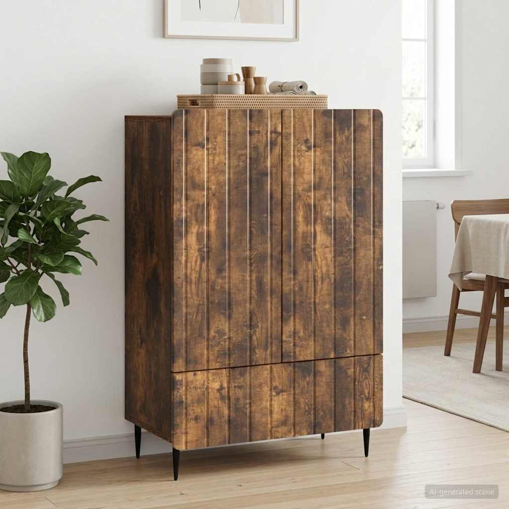 Sideboard Smoked Oak 66 x 34.5 x 97 cm Engineered Wood