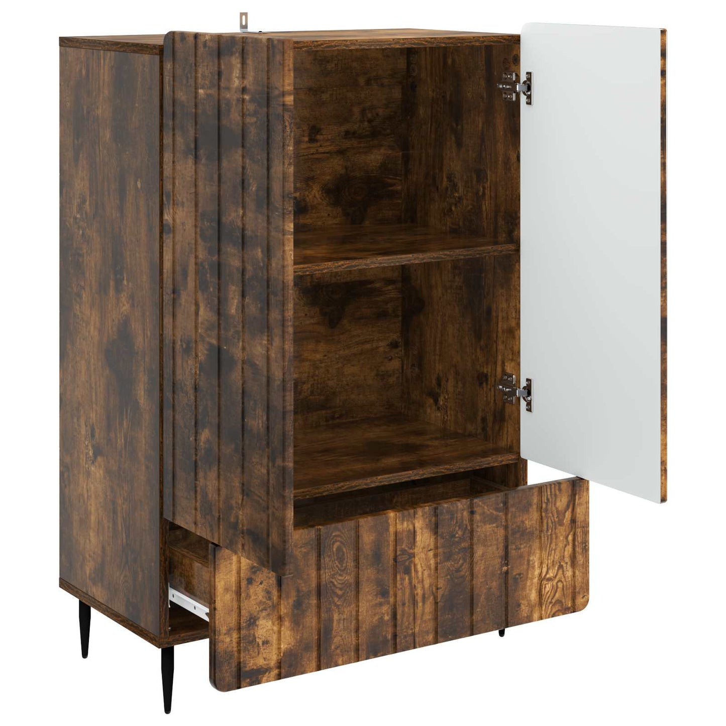 Sideboard Smoked Oak 66 x 34.5 x 97 cm Engineered Wood
