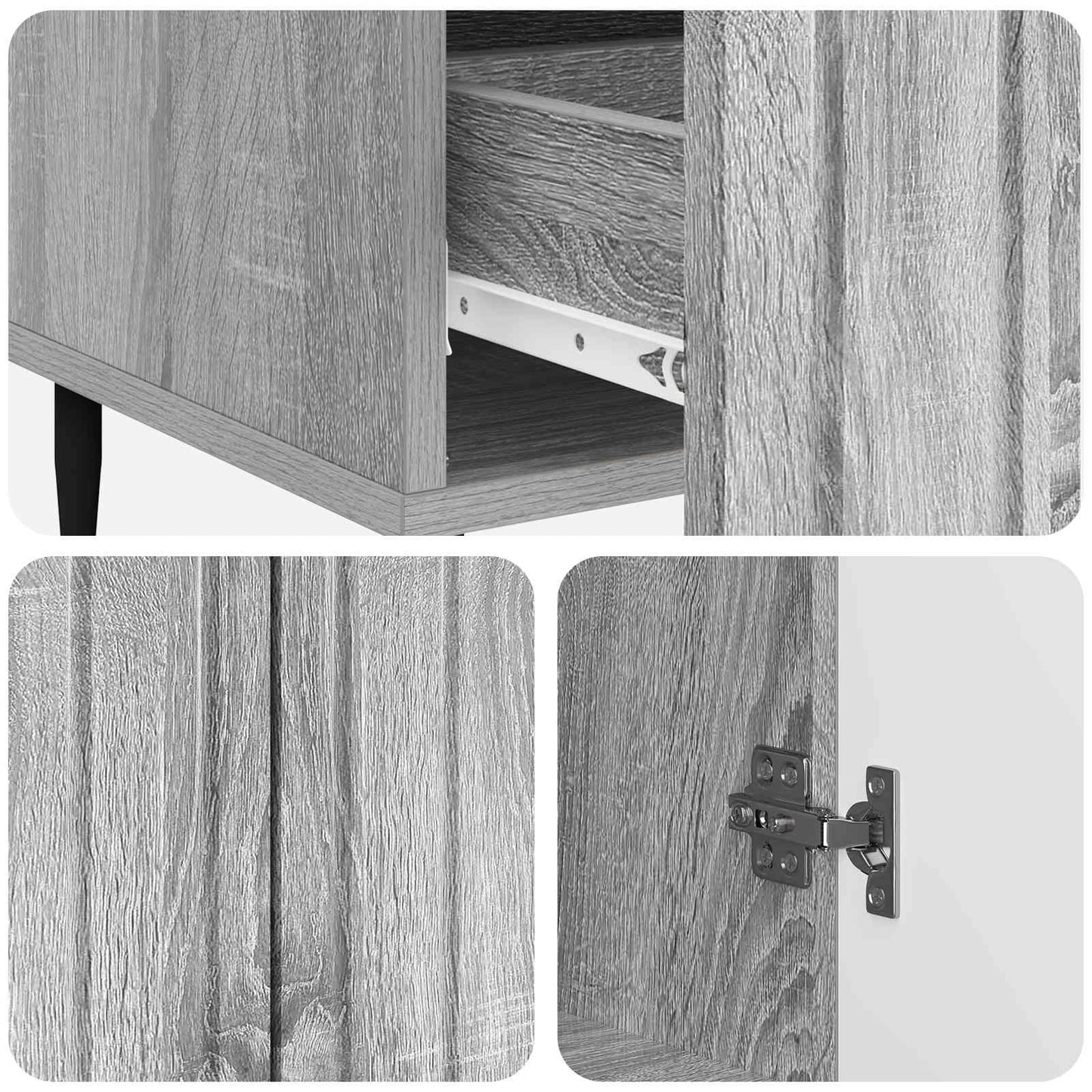 Sideboard Grey Sonoma 66 x 34.5 x 97 cm Engineered Wood