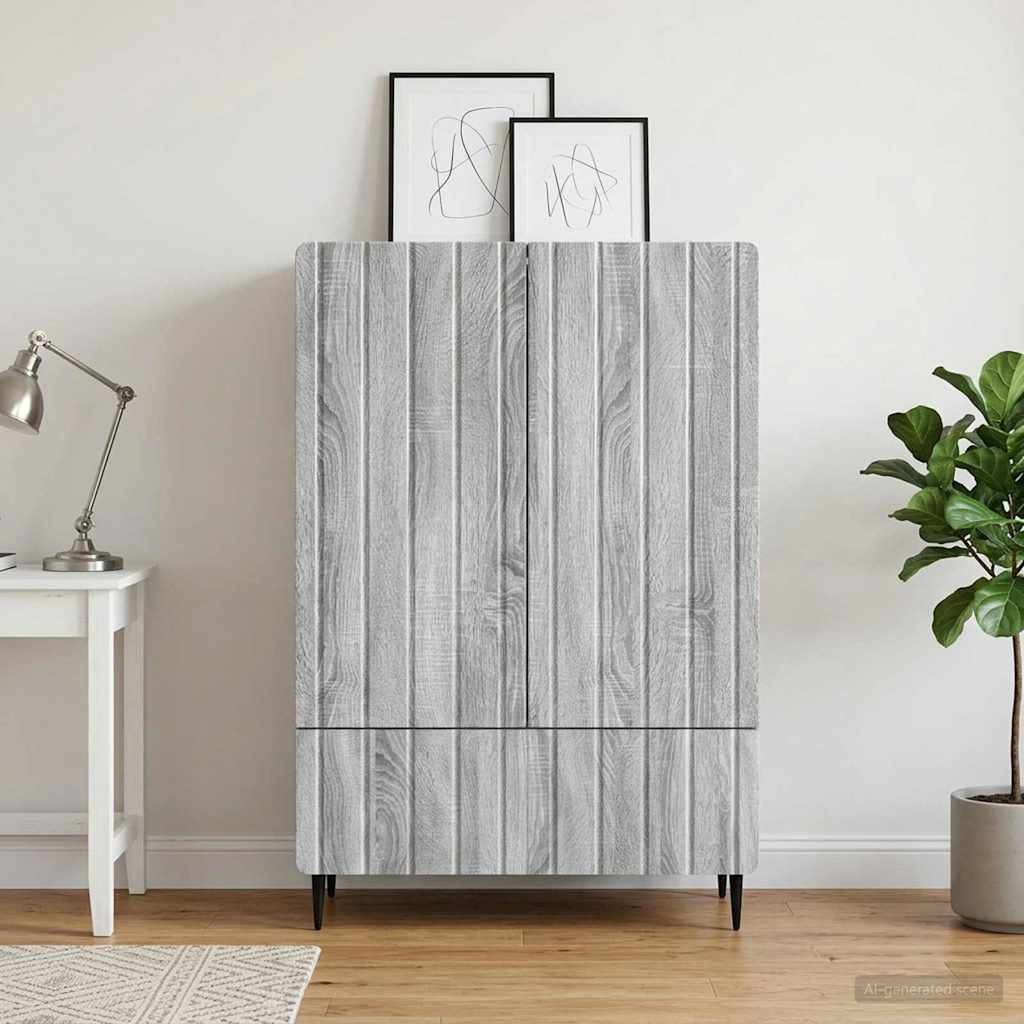Sideboard Grey Sonoma 66 x 34.5 x 97 cm Engineered Wood