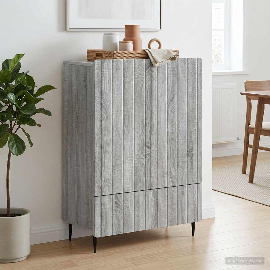 Sideboard Grey Sonoma 66 x 34.5 x 97 cm Engineered Wood