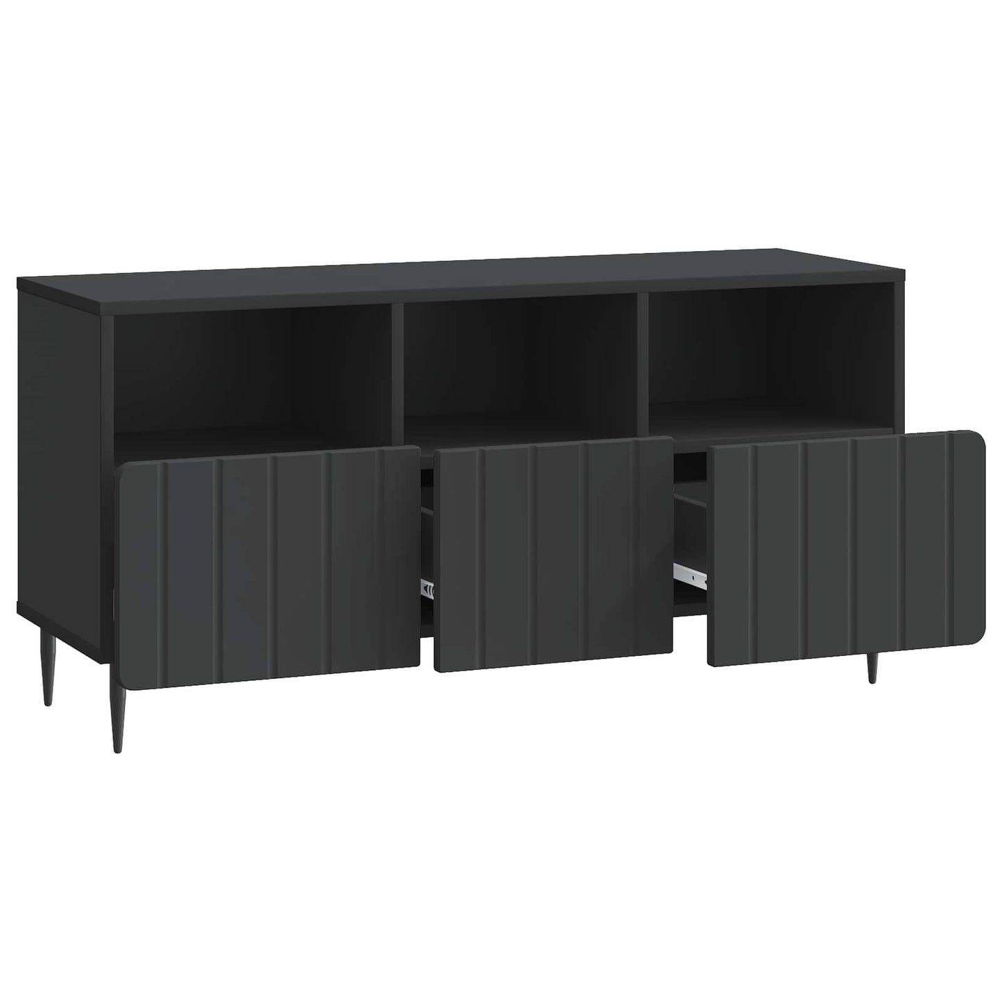 TV Cabinet with Drawer Black 102 x 34.5 x 50 cm Engineered Wood
