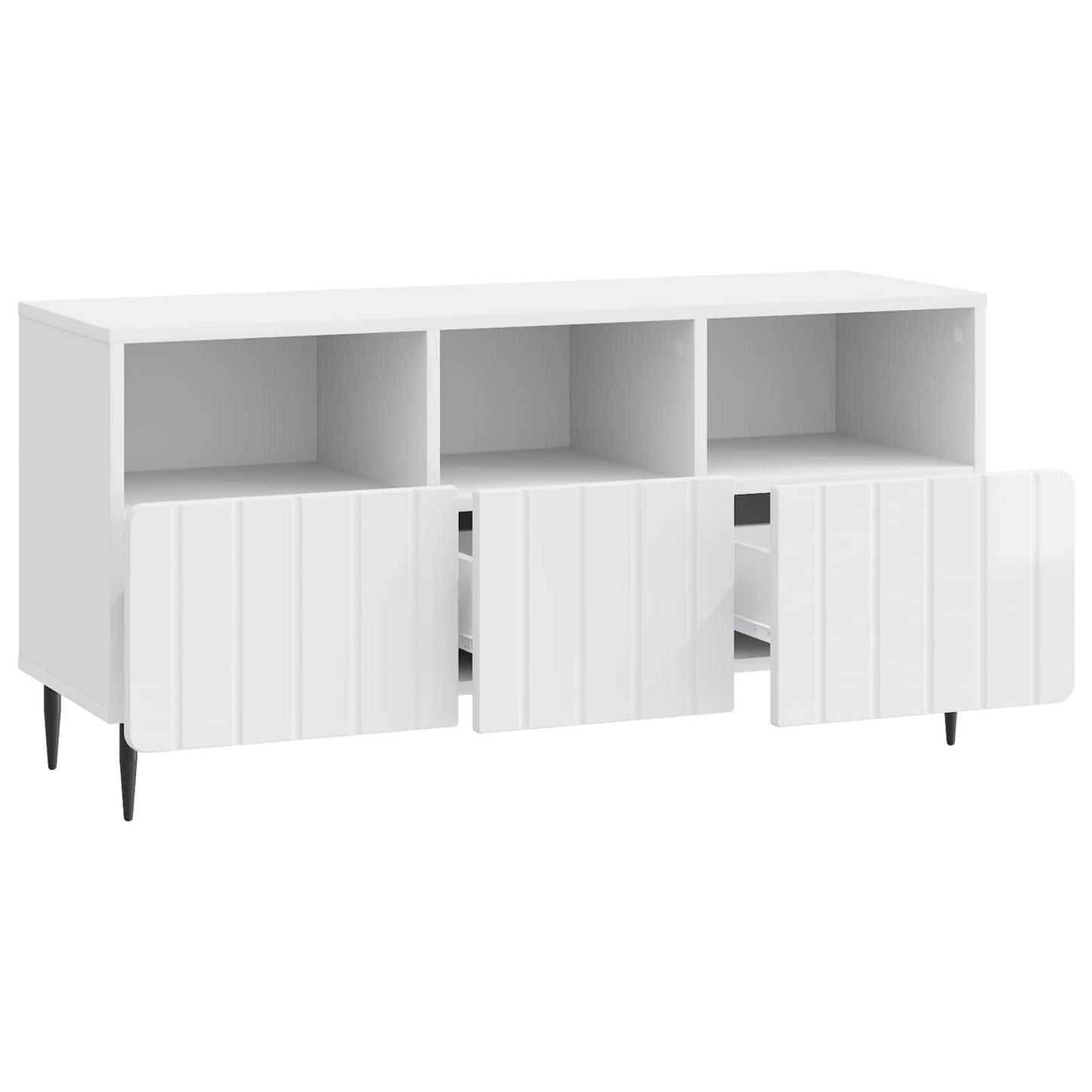TV Cabinet High Gloss White 102 x 34.5 x 50 cm Engineered Wood