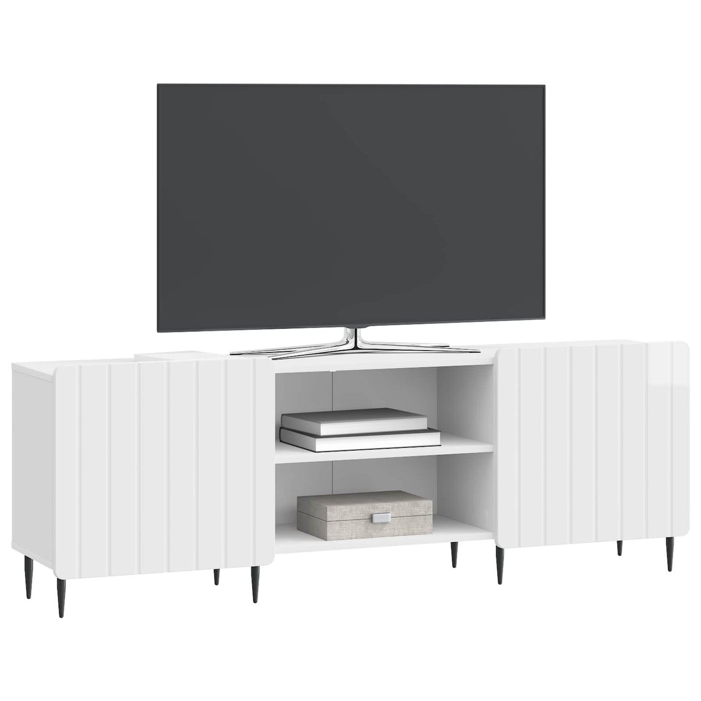 TV Cabinet High Gloss White 150 x 31 x 52 cm Engineered Wood