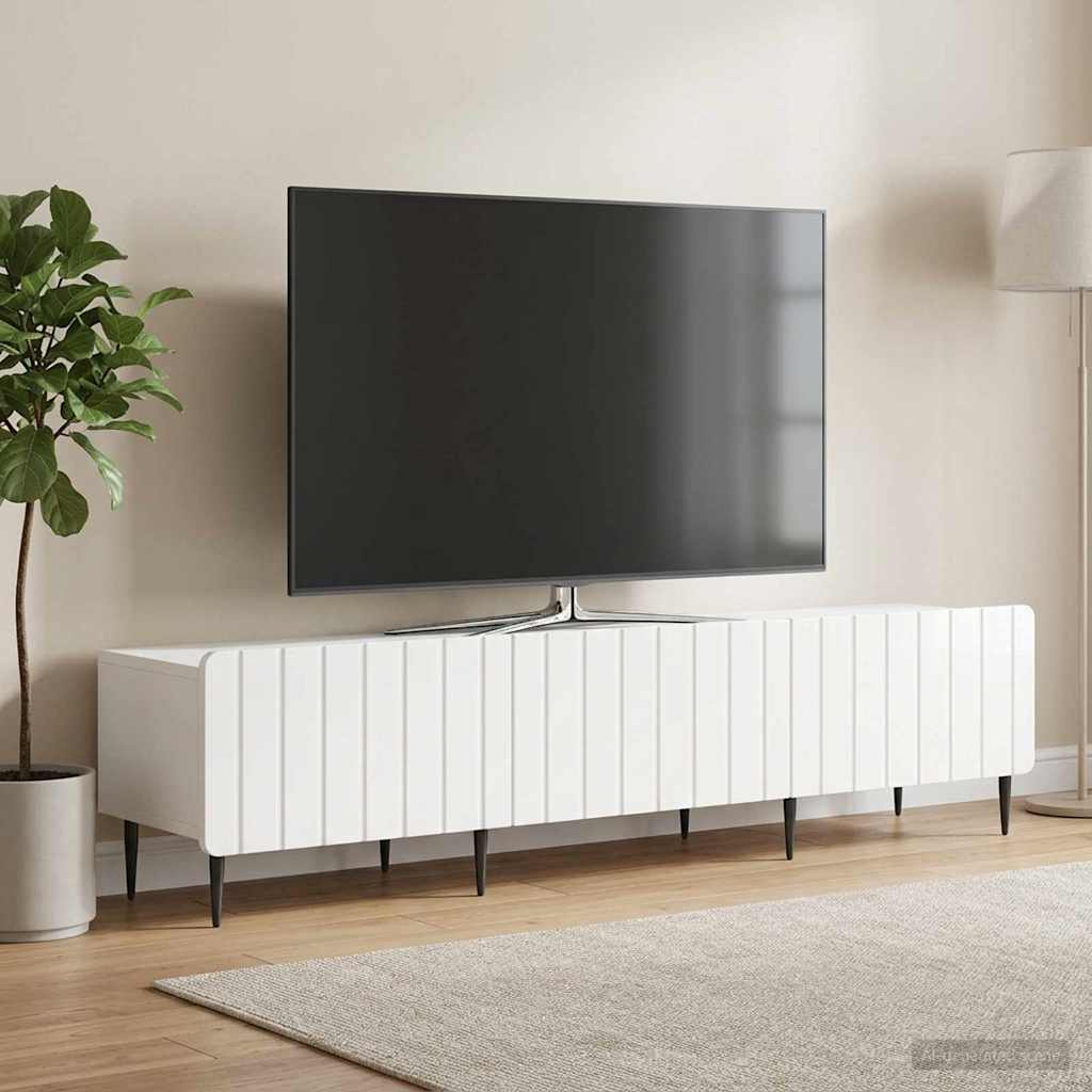 TV Cabinet High Gloss White 147 x 34.5 x 32 cm Engineered Wood