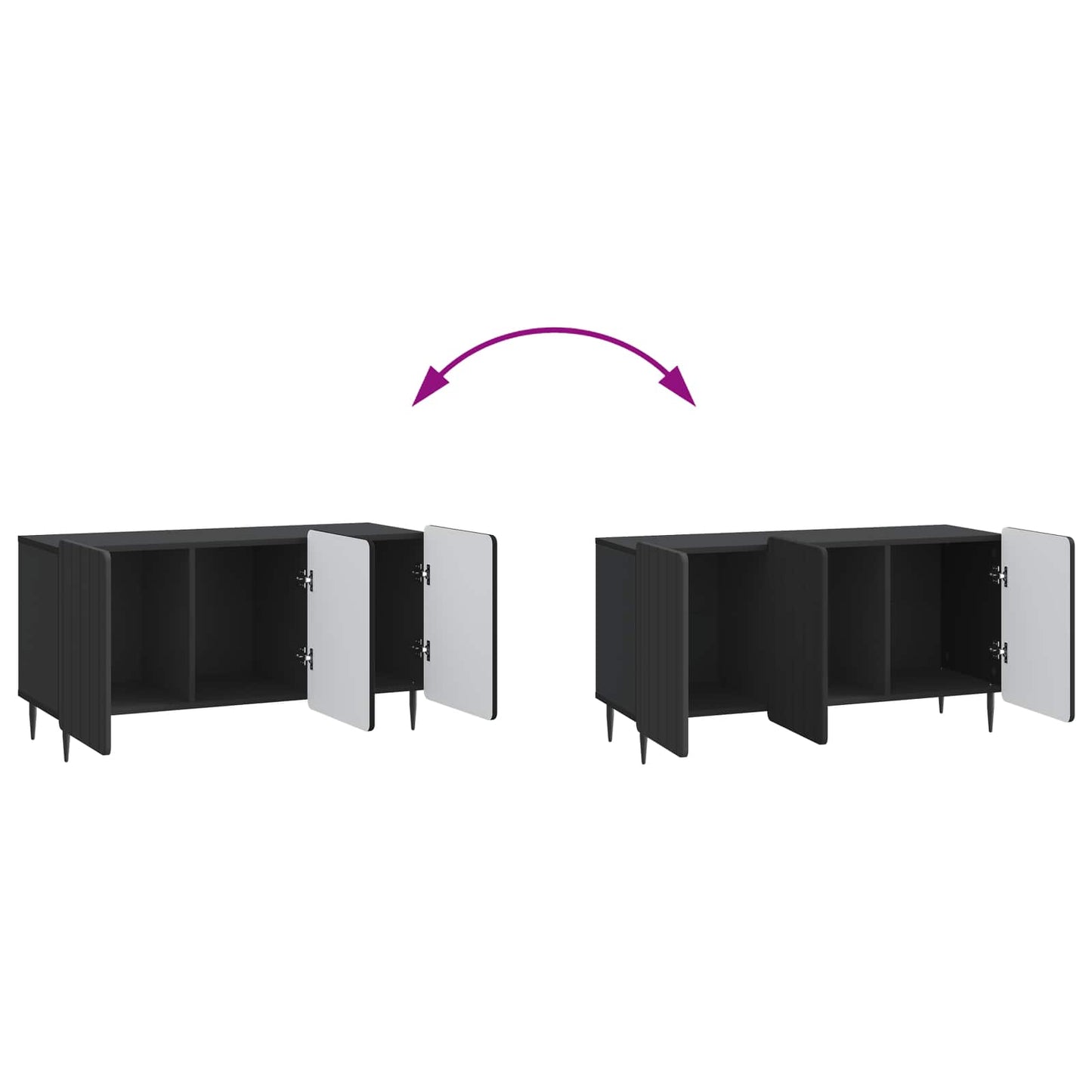 TV Cabinet Black 99 x 34.5 x 52 cm Engineered Wood