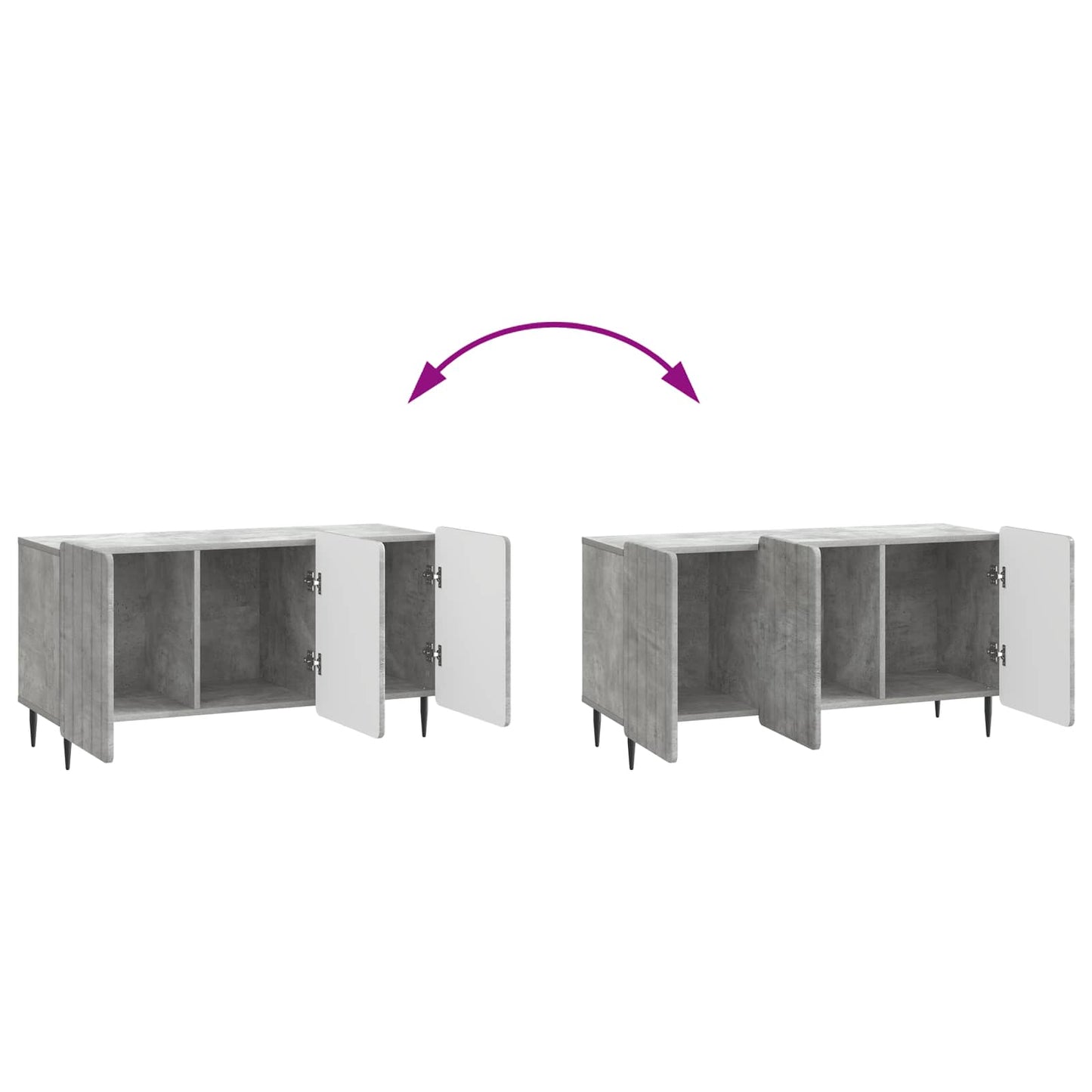 TV Cabinet Concrete Grey 99 x 34.5 x 52 cm Engineered Wood