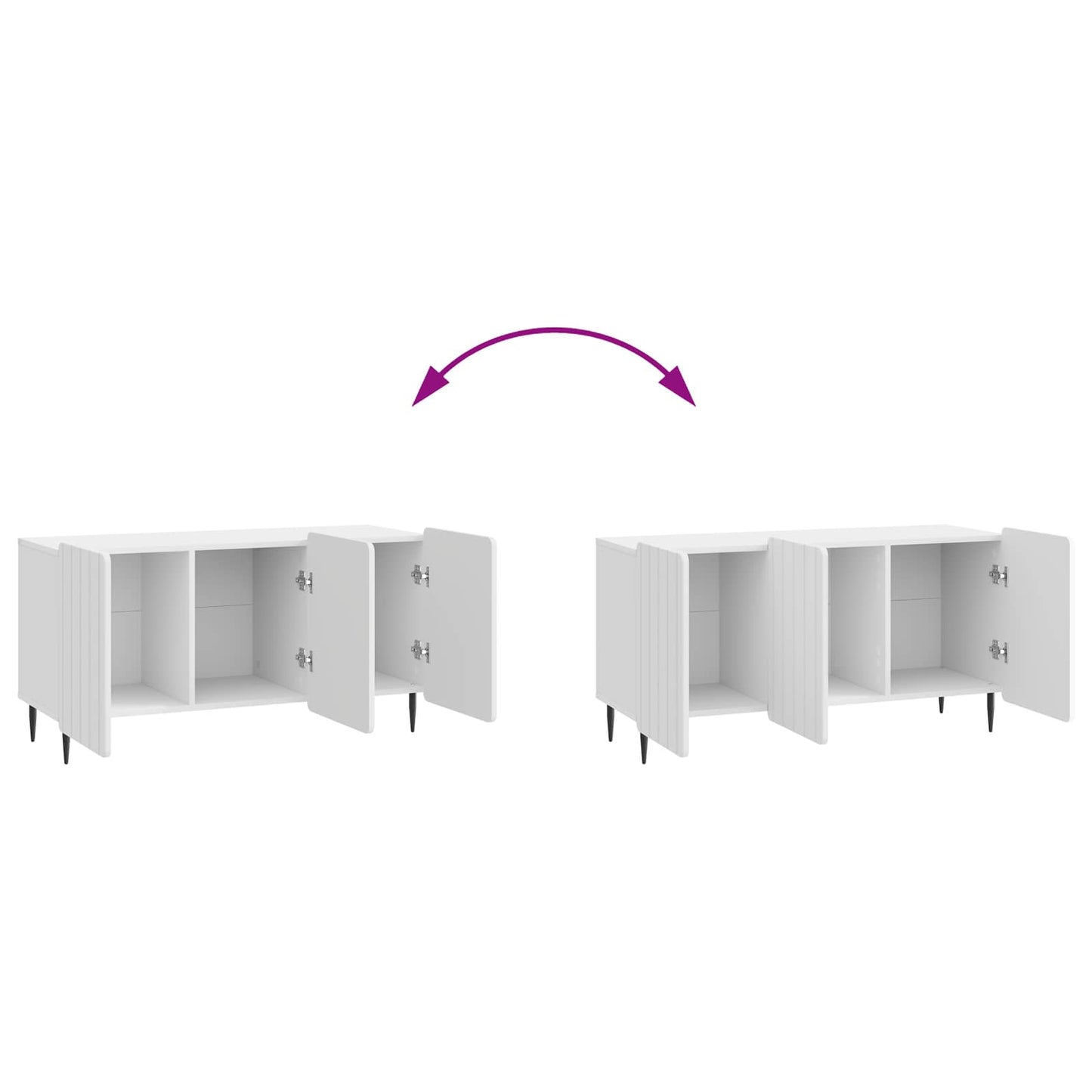 TV Cabinet High Gloss White 99 x 34.5 x 52 cm Engineered Wood