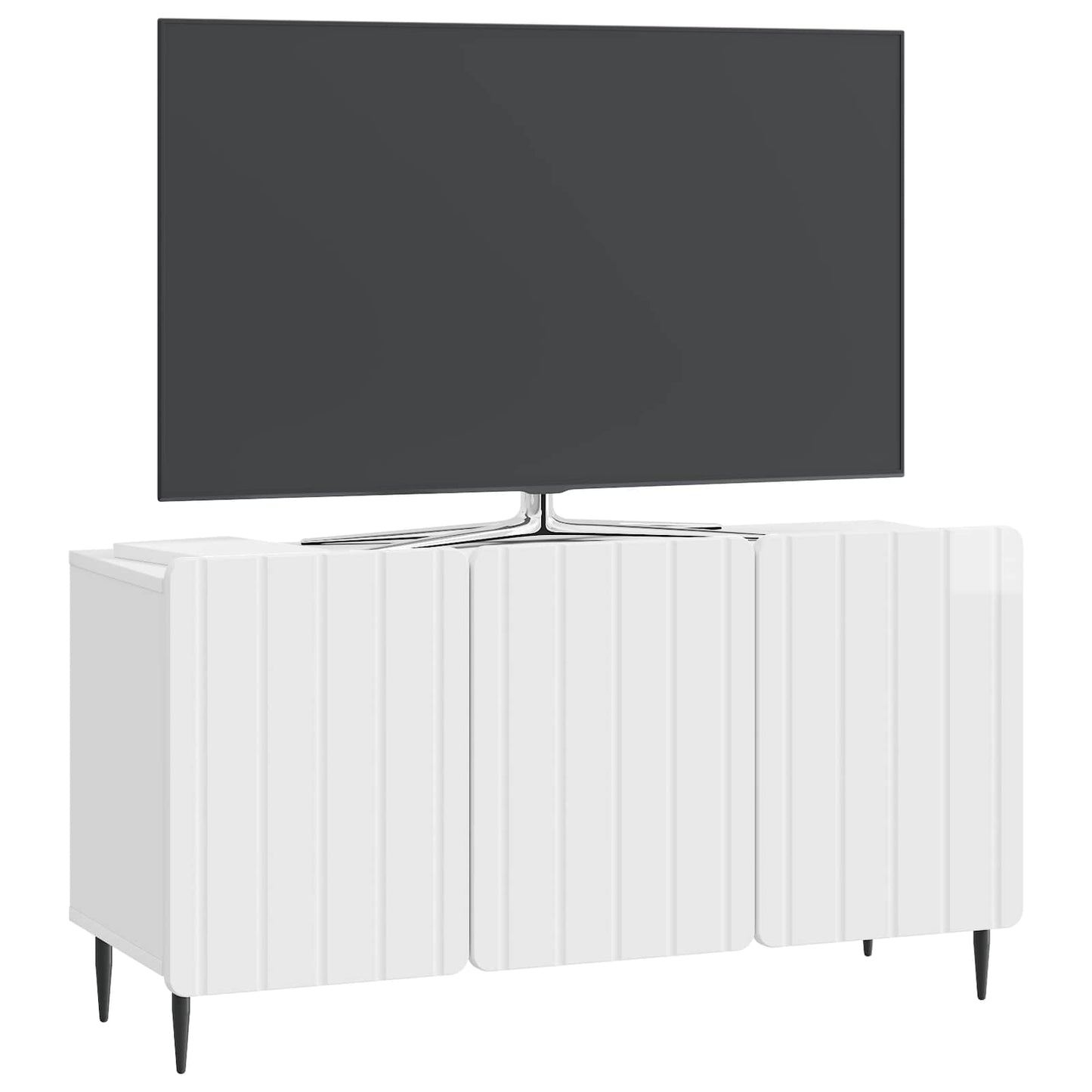 TV Cabinet High Gloss White 99 x 34.5 x 52 cm Engineered Wood
