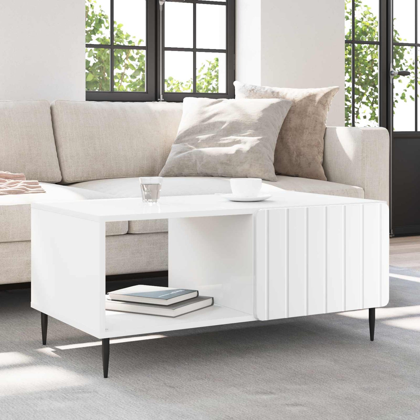 Coffee Table White 90 x 50 x 40 cm Engineered Wood