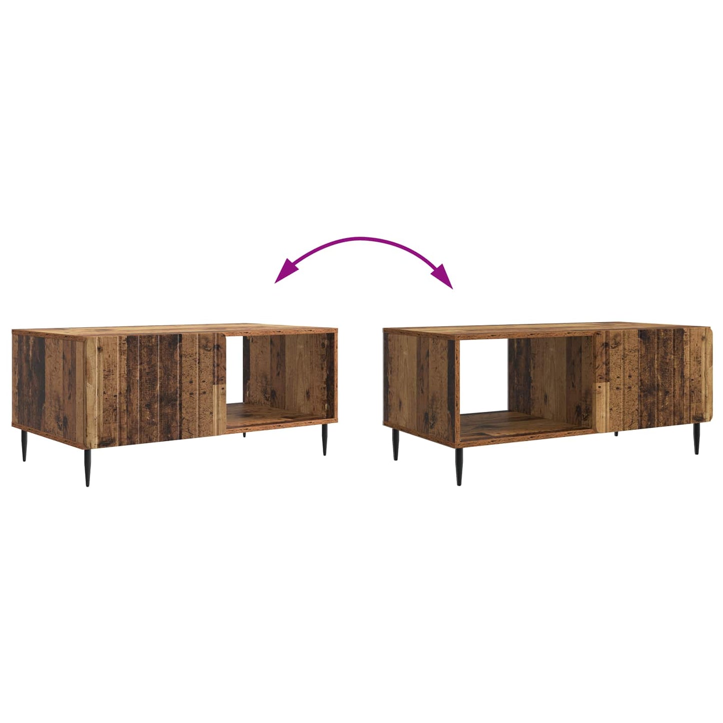 Coffee Table Old Wood 90 x 50 x 40 cm Engineered Wood