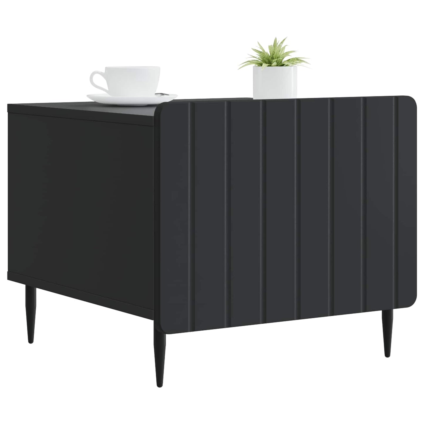 Coffee Table with Drawer Black 49 x 50 x 42 cm Engineered Wood
