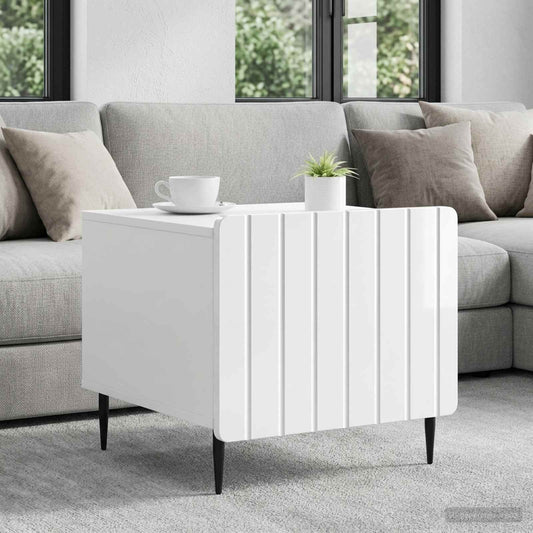 Coffee Table High Gloss White 49 x 50 x 42 cm Engineered Wood