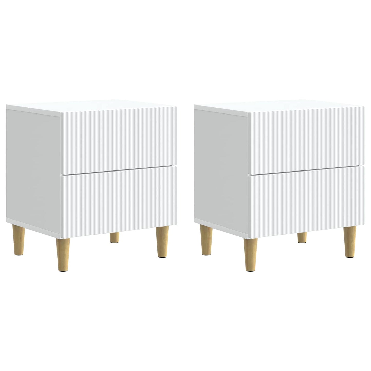Bedside Cabinet 2 pcs White 43 x 34.5 x 48 cm Engineered Wood