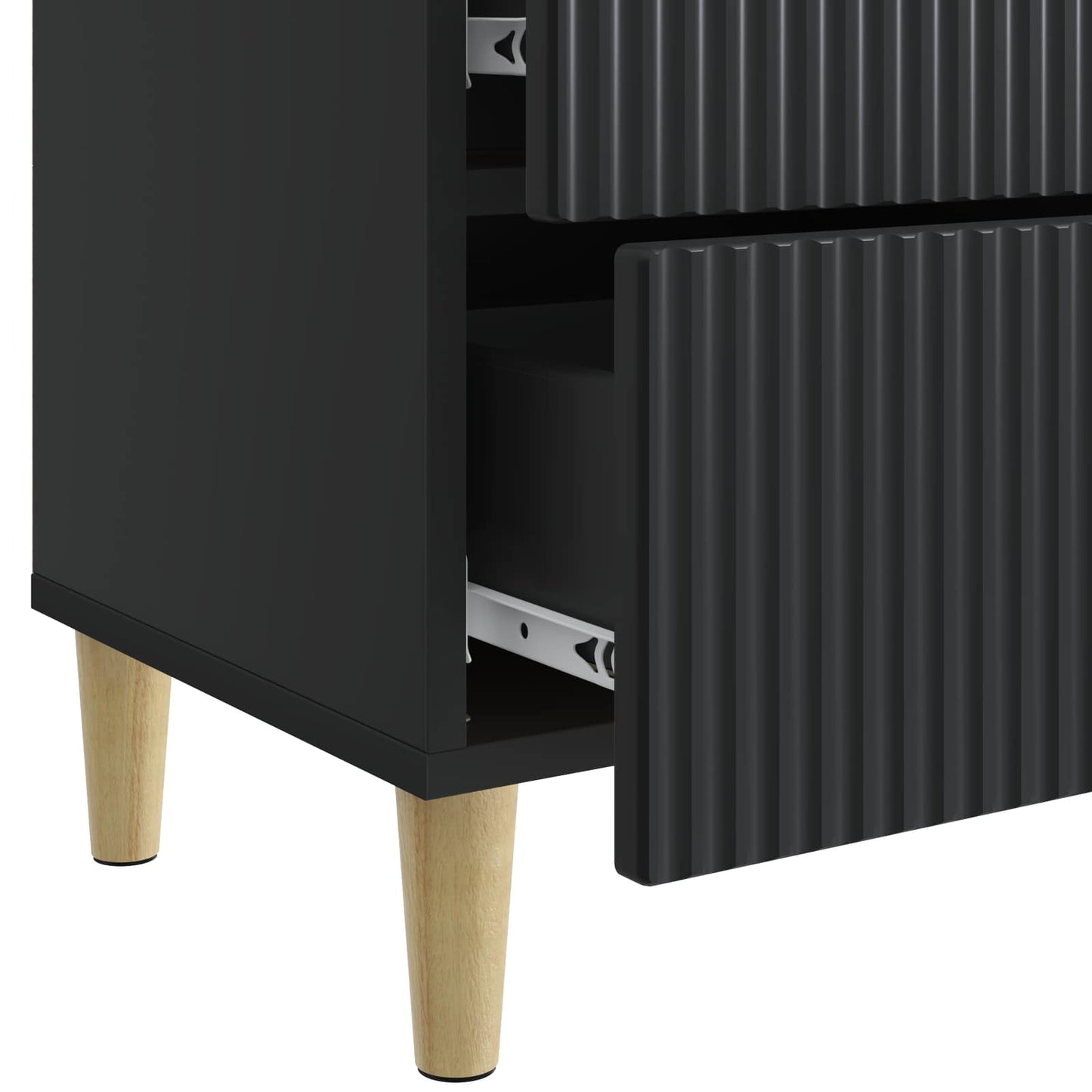 Bedside Cabinet Black 43 x 34.5 x 48 cm Engineered Wood